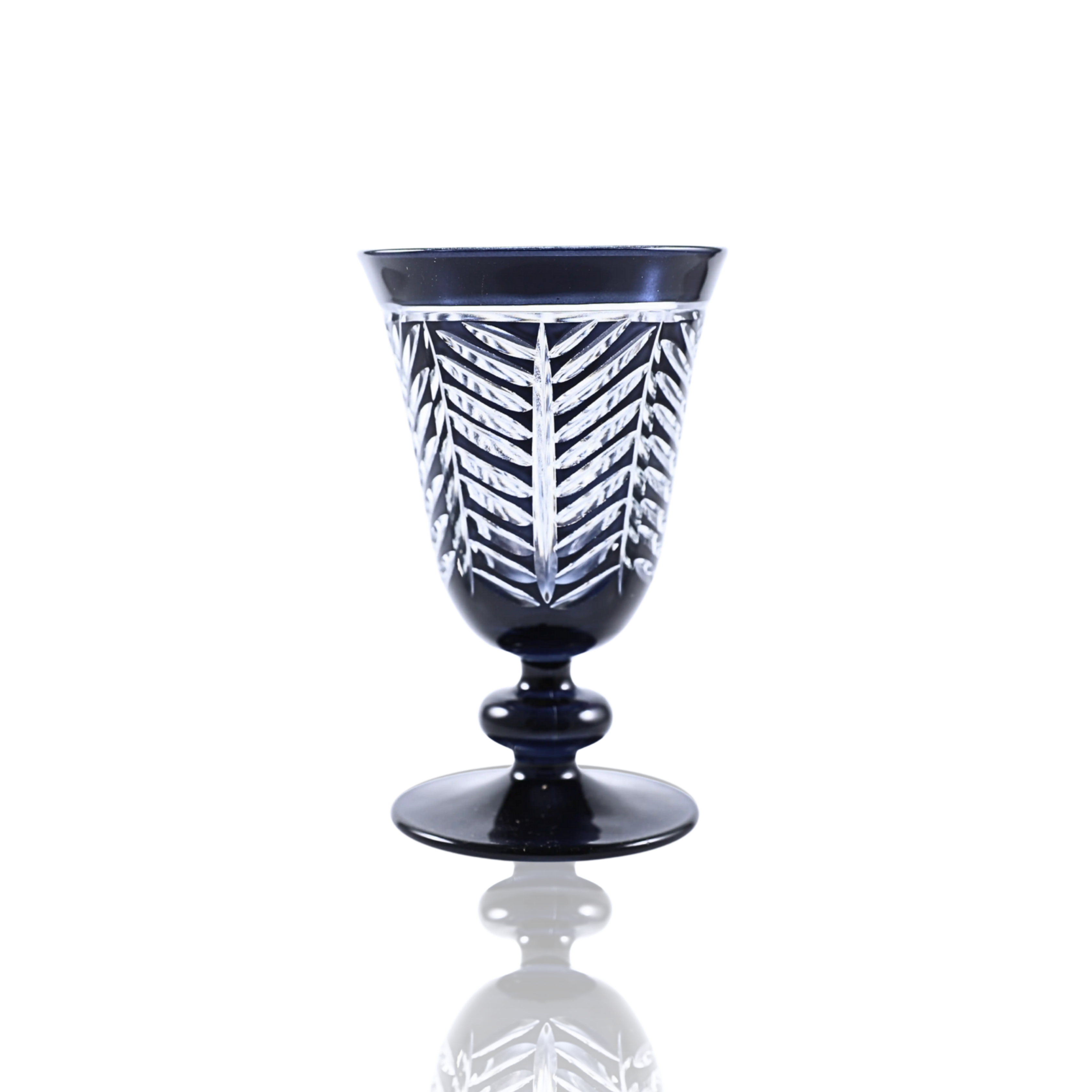 Lanza Cut Crystal Wine Goblet - Set Of 2 - Margerie Crystal USA