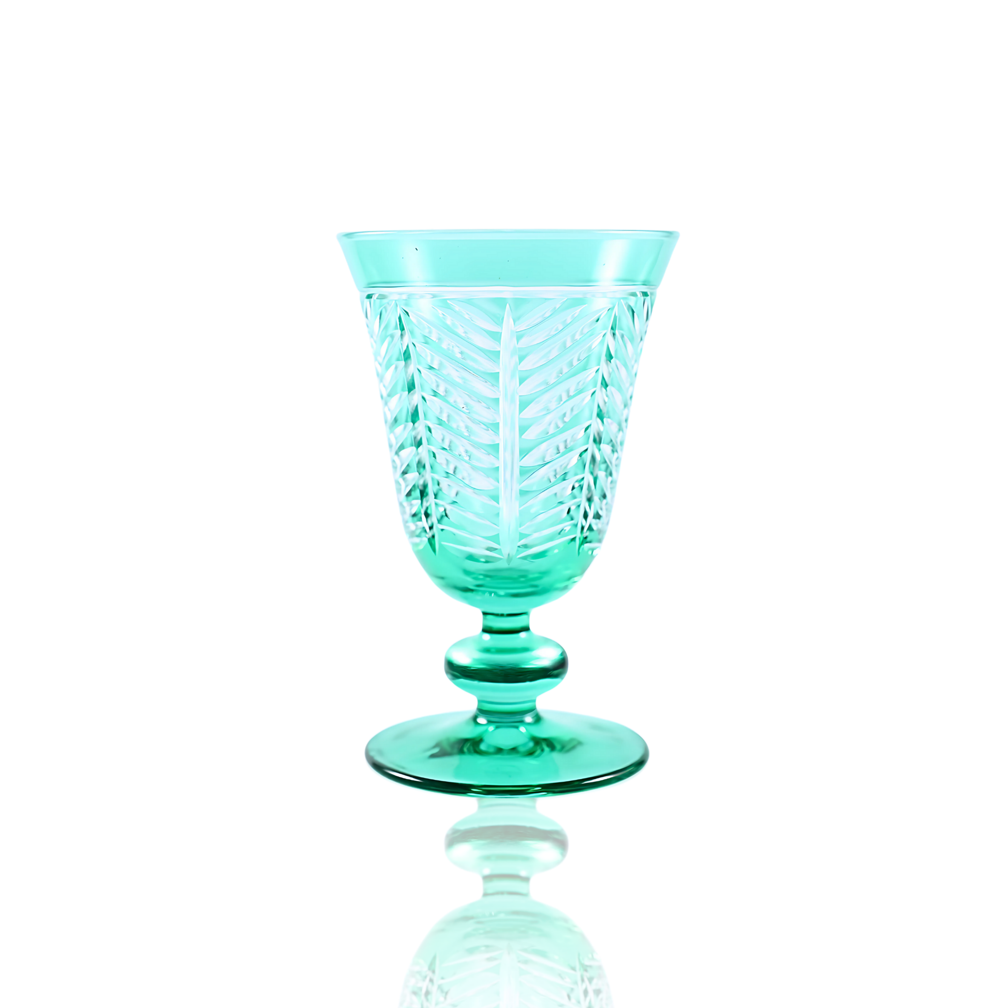 Lanza Cut Crystal Wine Goblet - Set Of 2 - Margerie Crystal USA