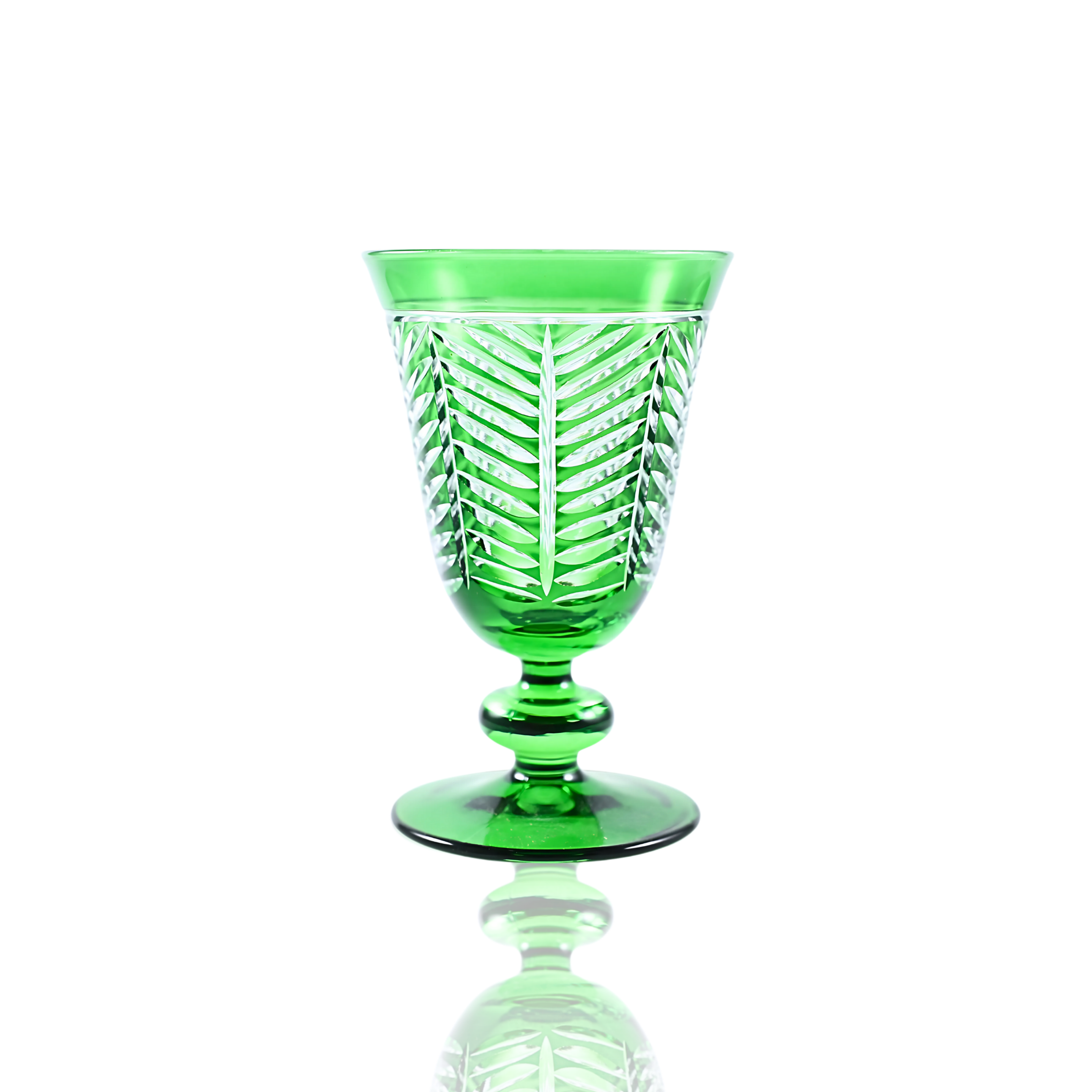 Lanza Cut Crystal Wine Goblet - Set Of 2 - Margerie Crystal USA