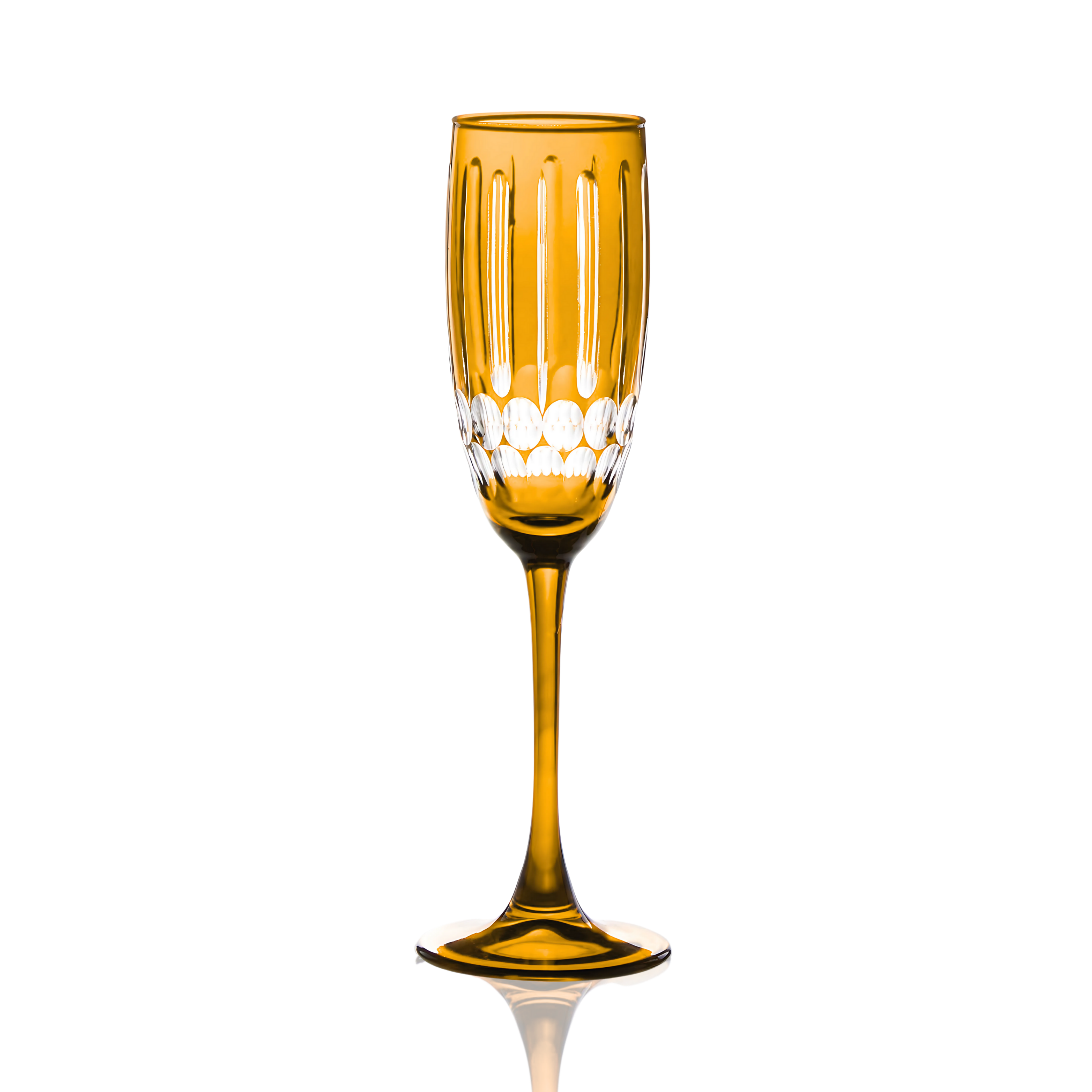 Mayfair Cut Crystal Champagne Flutes - Set Of 2 - Margerie Crystal USA