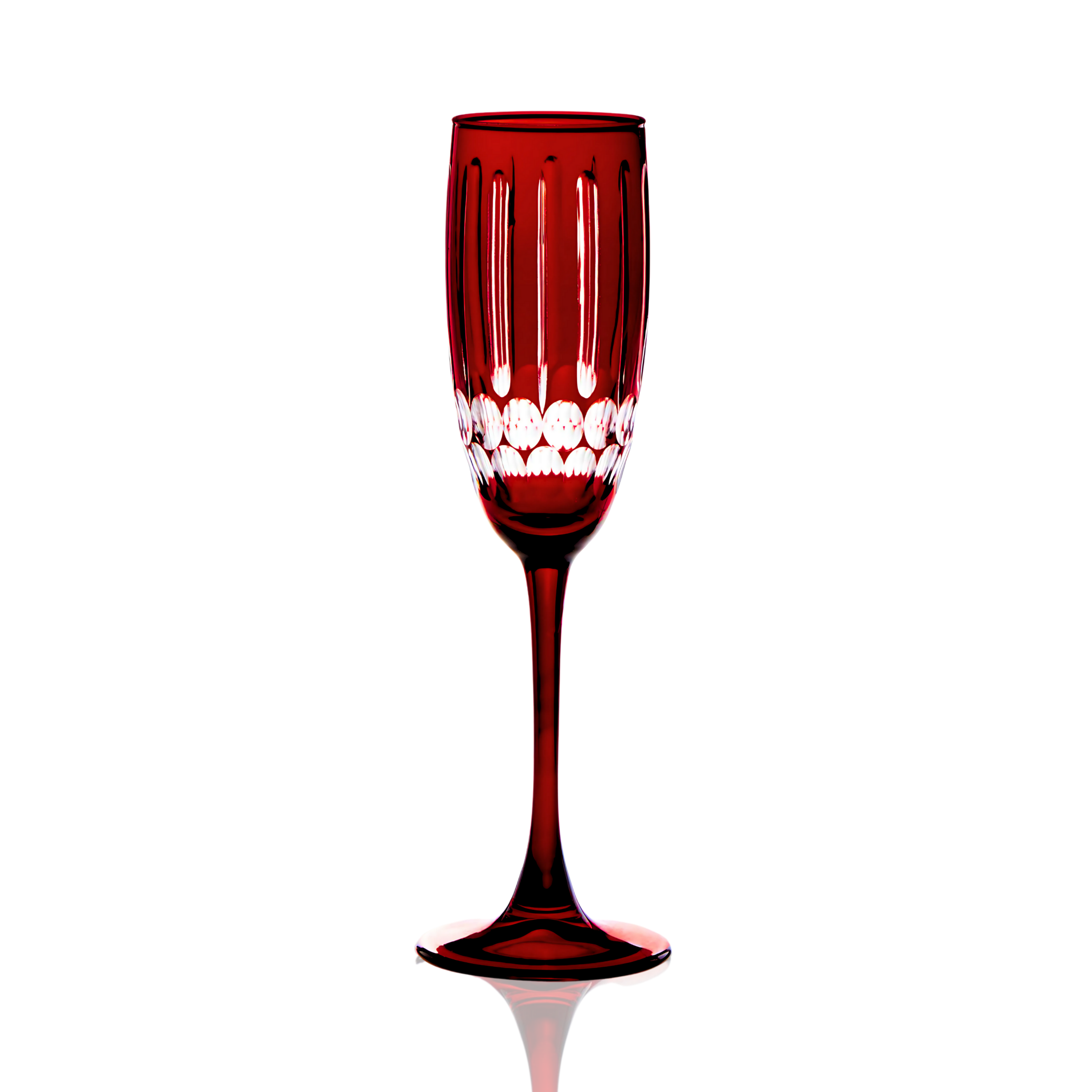 Mayfair Cut Crystal Champagne Flutes - Set Of 2 - Margerie Crystal USA