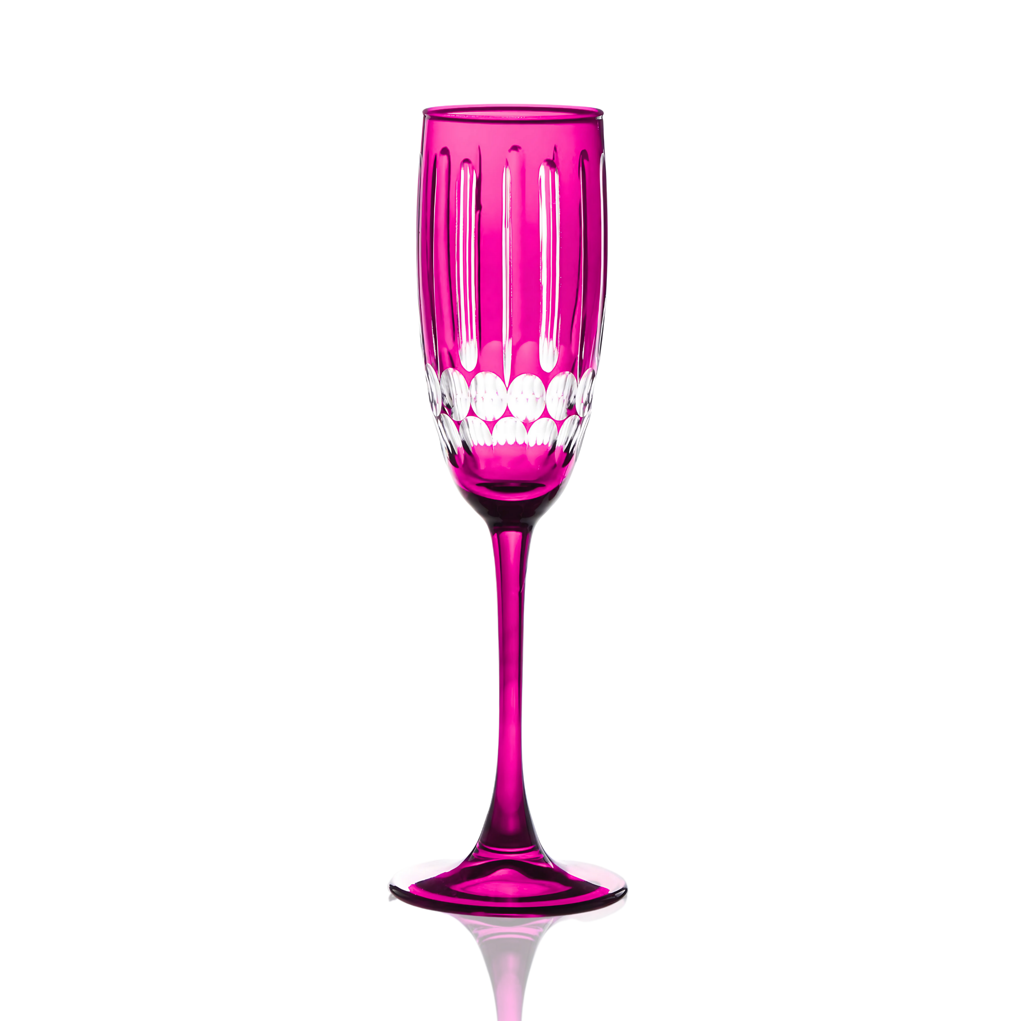 Mayfair Cut Crystal Champagne Flutes - Set Of 2 - Margerie Crystal USA