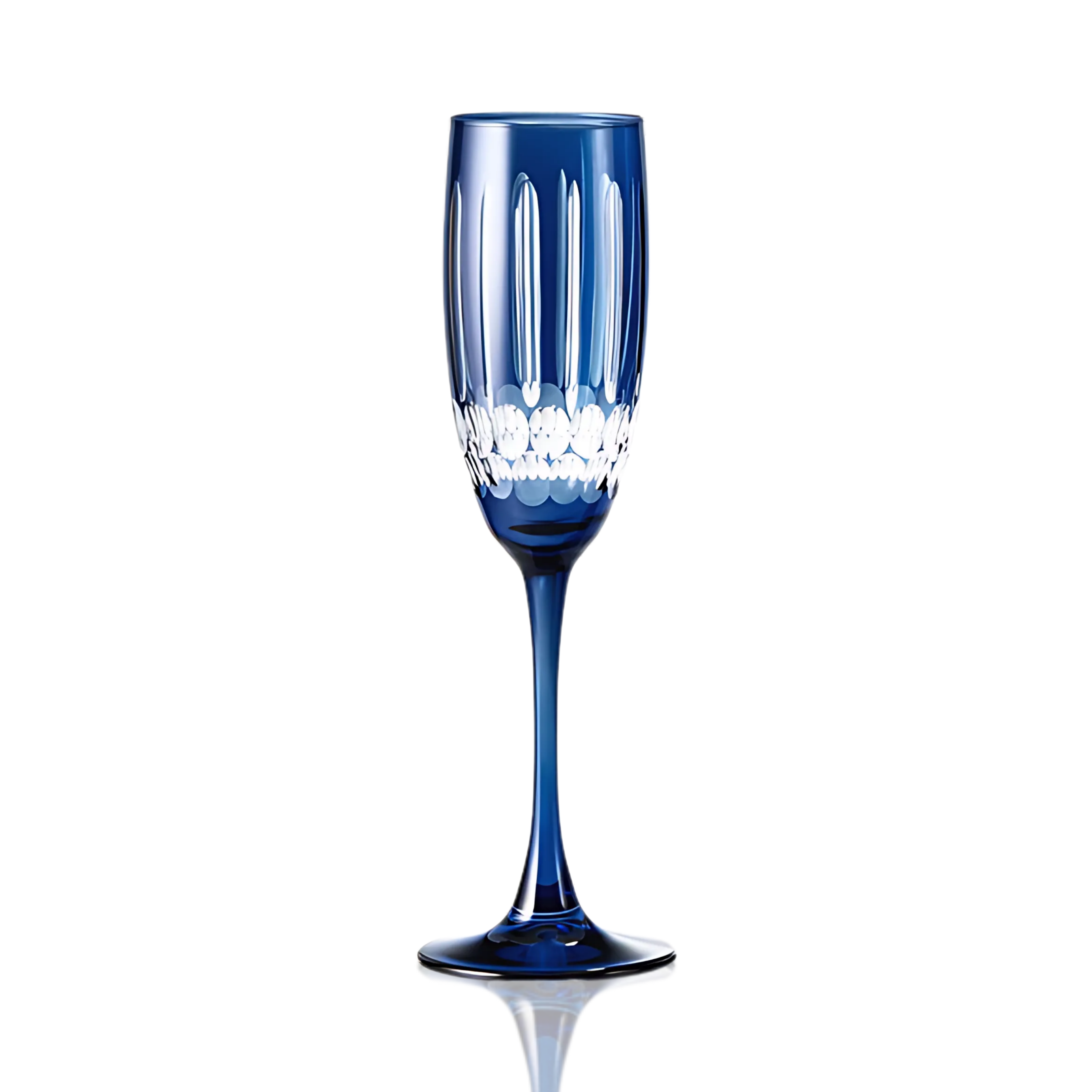 Mayfair Cut Crystal Champagne Flutes - Set Of 2 - Margerie Crystal USA