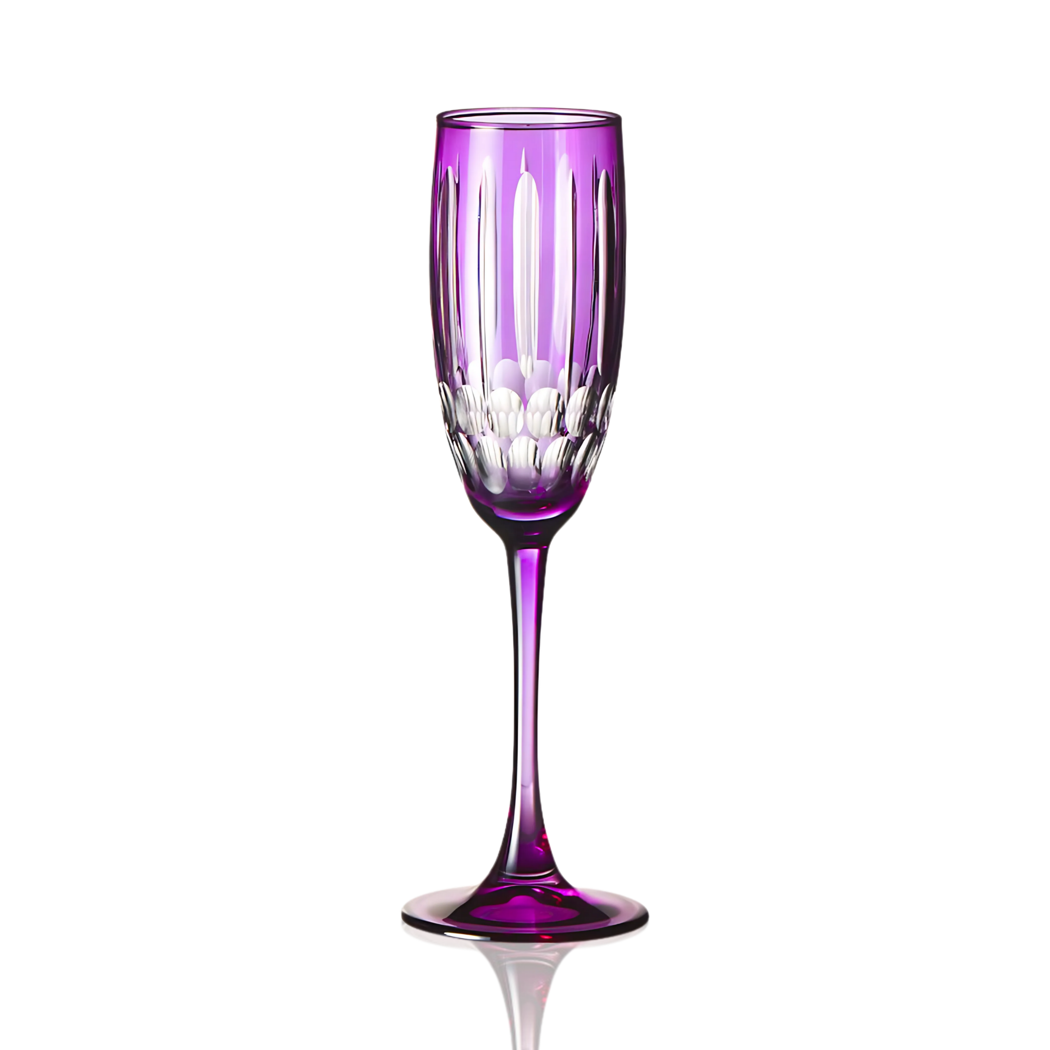 Mayfair Cut Crystal Champagne Flutes - Set Of 2 - Margerie Crystal USA