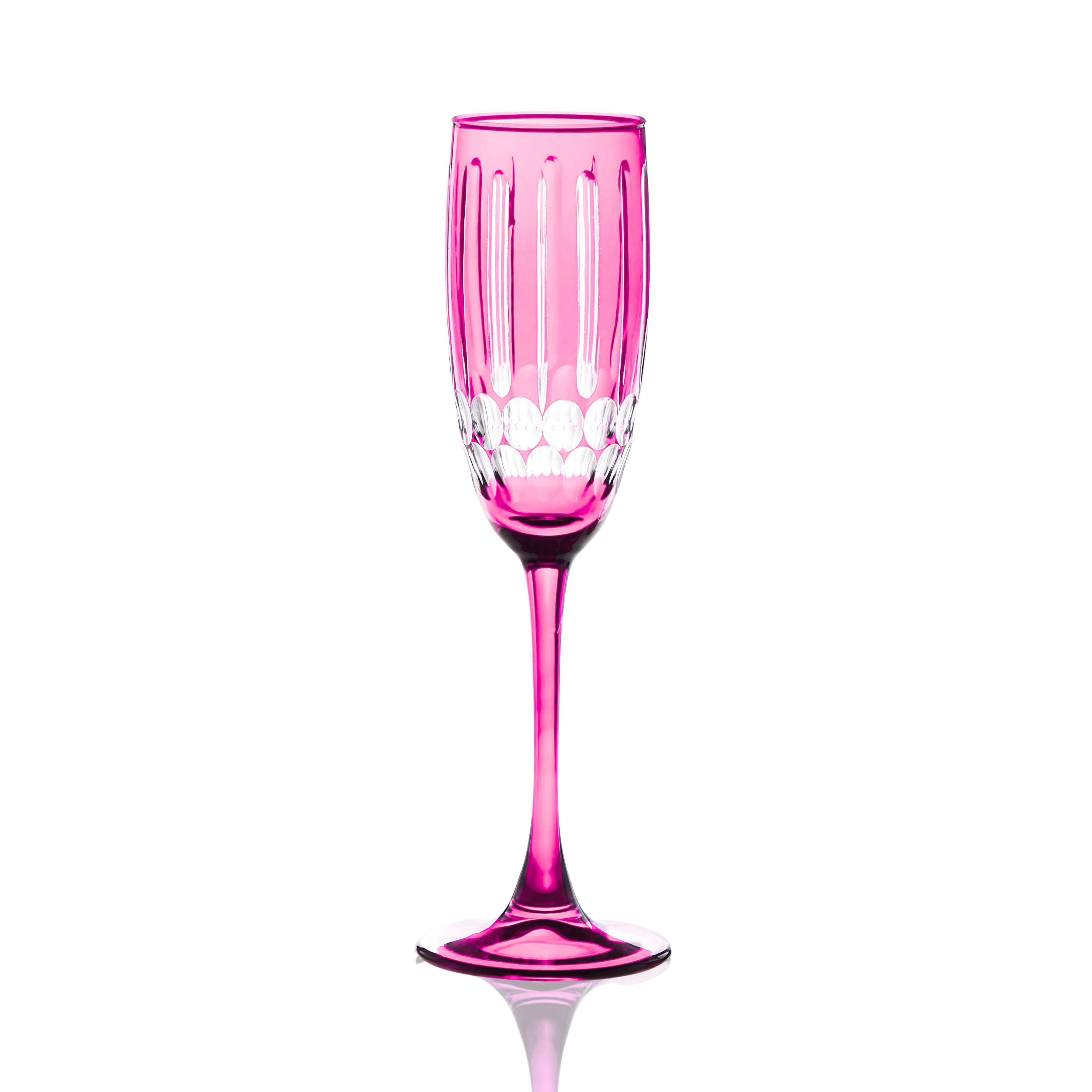 Mayfair Cut Crystal Champagne Flutes - Set Of 2 - Margerie Crystal USA