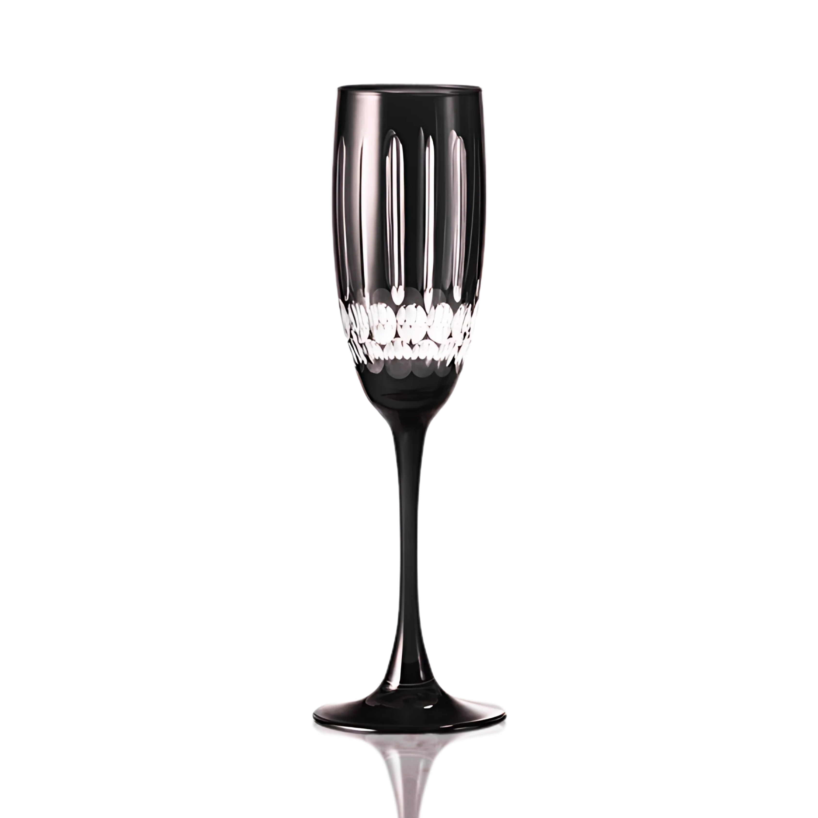 Mayfair Cut Crystal Champagne Flutes - Set Of 2 - Margerie Crystal USA
