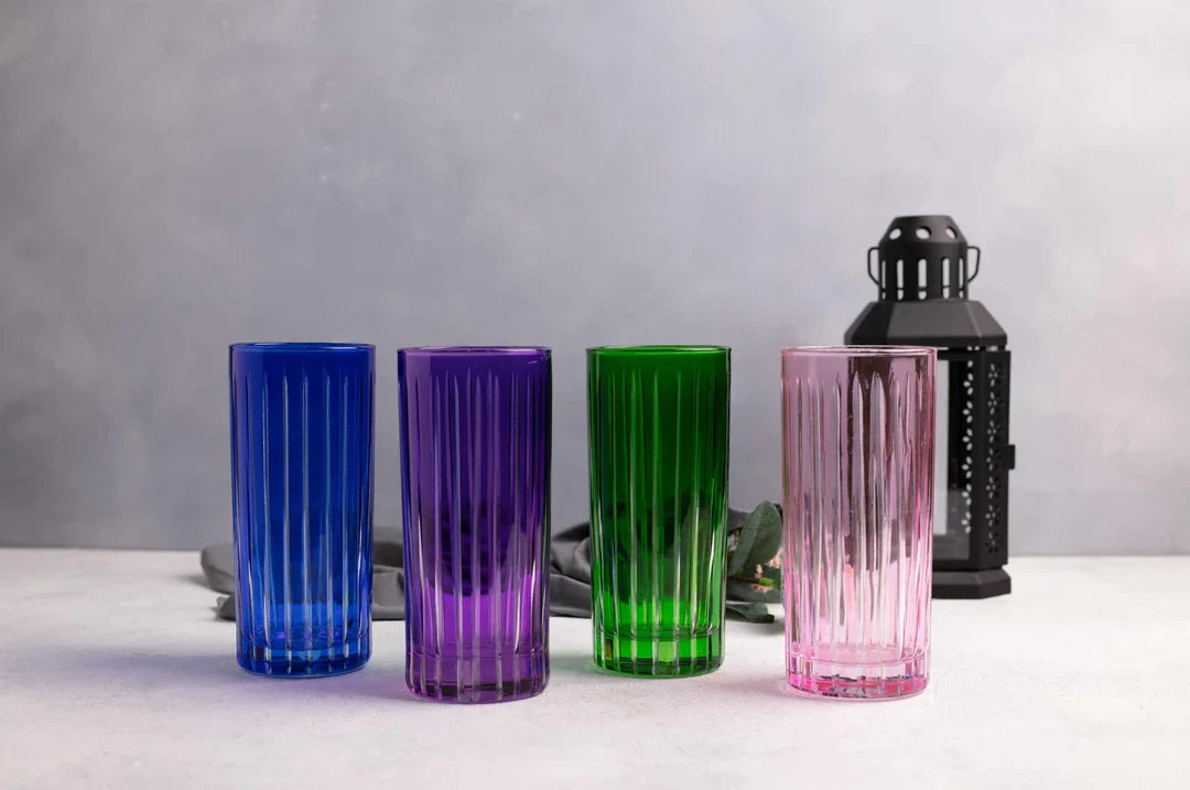 Stella Cut Crystal Highball Glasses - Set Of 2 - Margerie Crystal USA