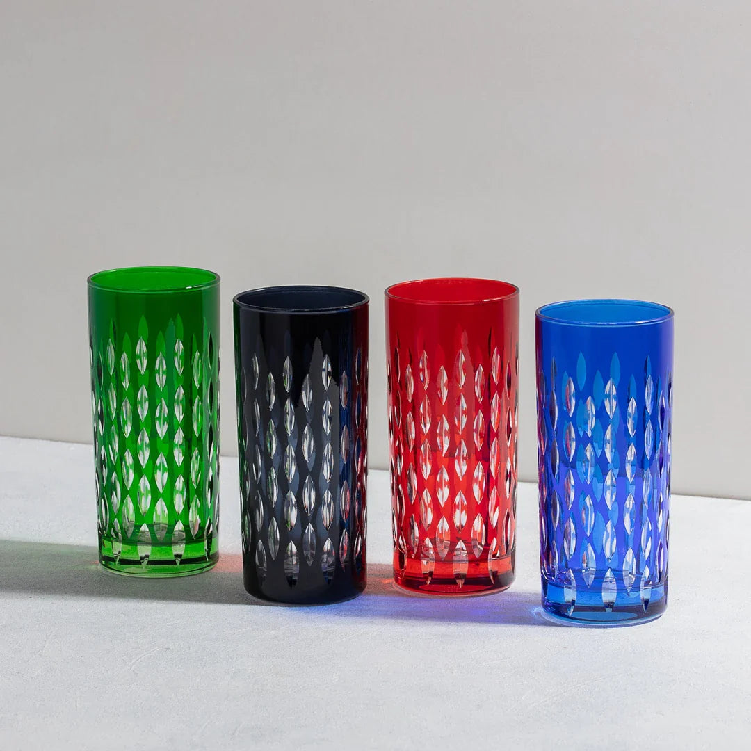 Royal Cut Crystal Highball Glasses - Set Of 2 - Margerie Crystal USA