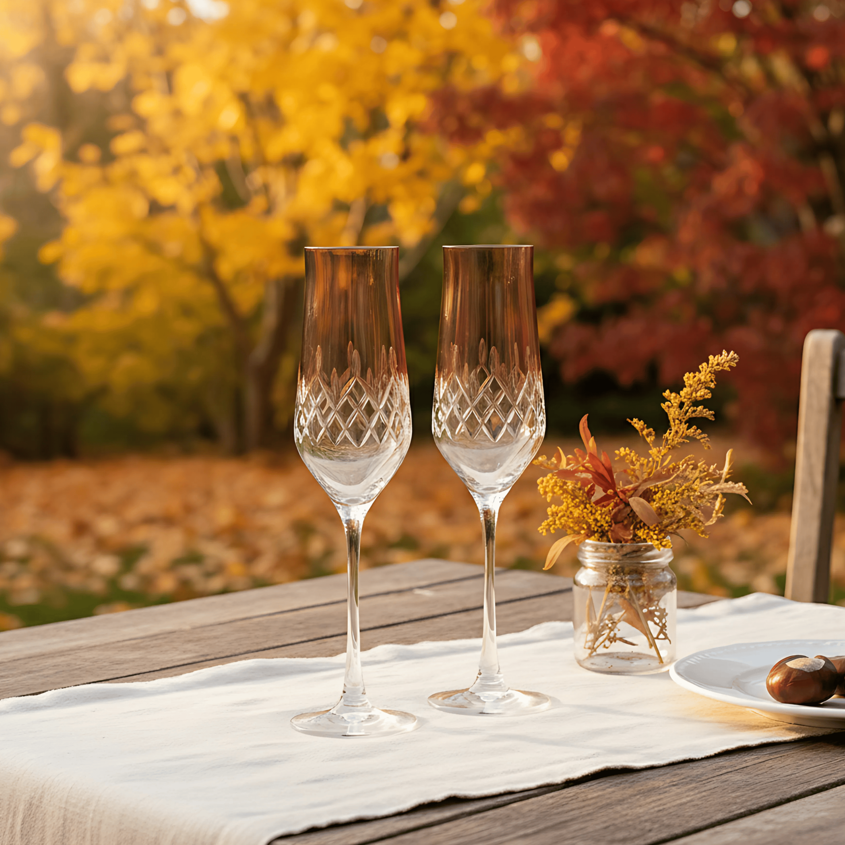 Aria Champagne Flute - Set Of 2 - Margerie Crystal USA