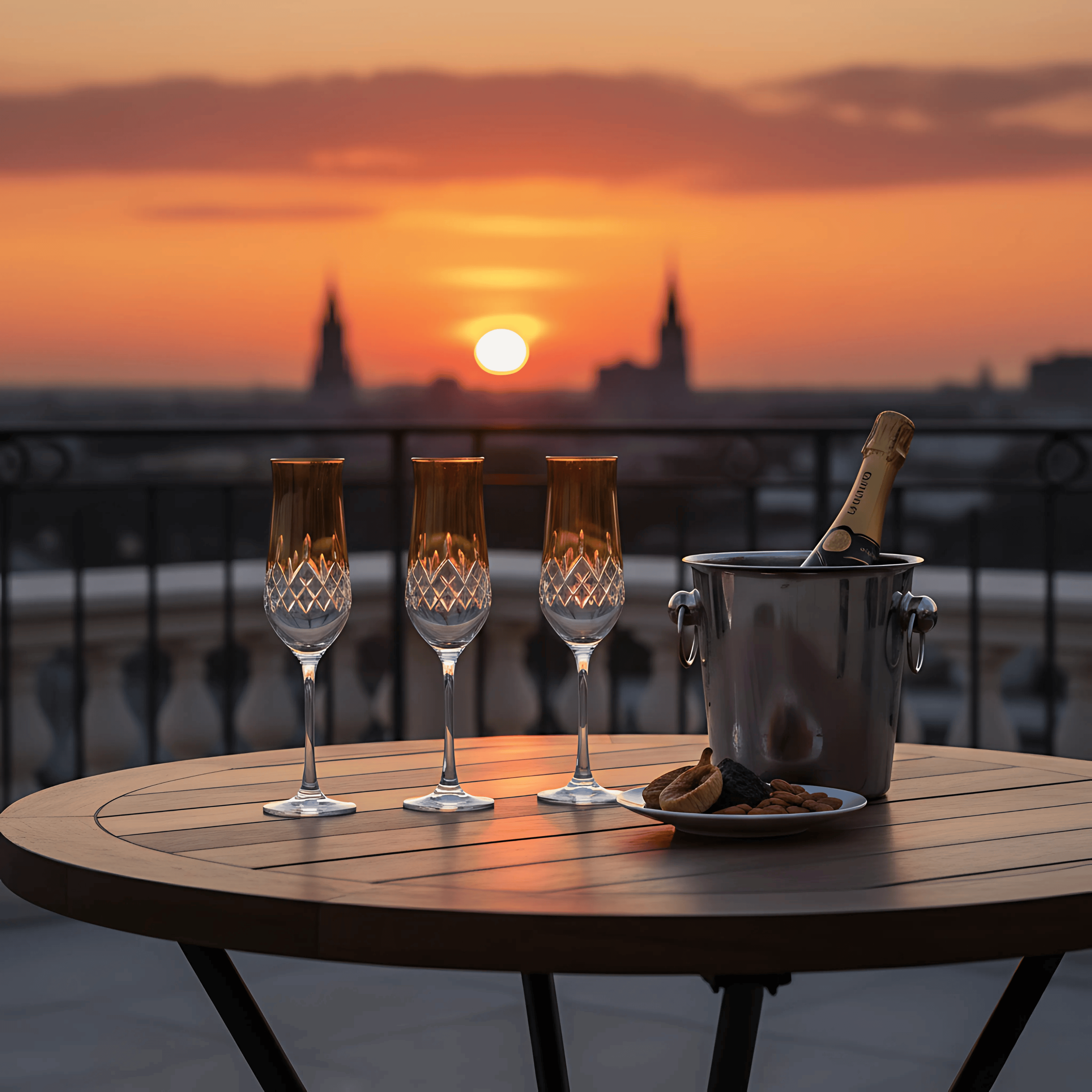 Aria Champagne Flute - Set Of 2 - Margerie Crystal USA