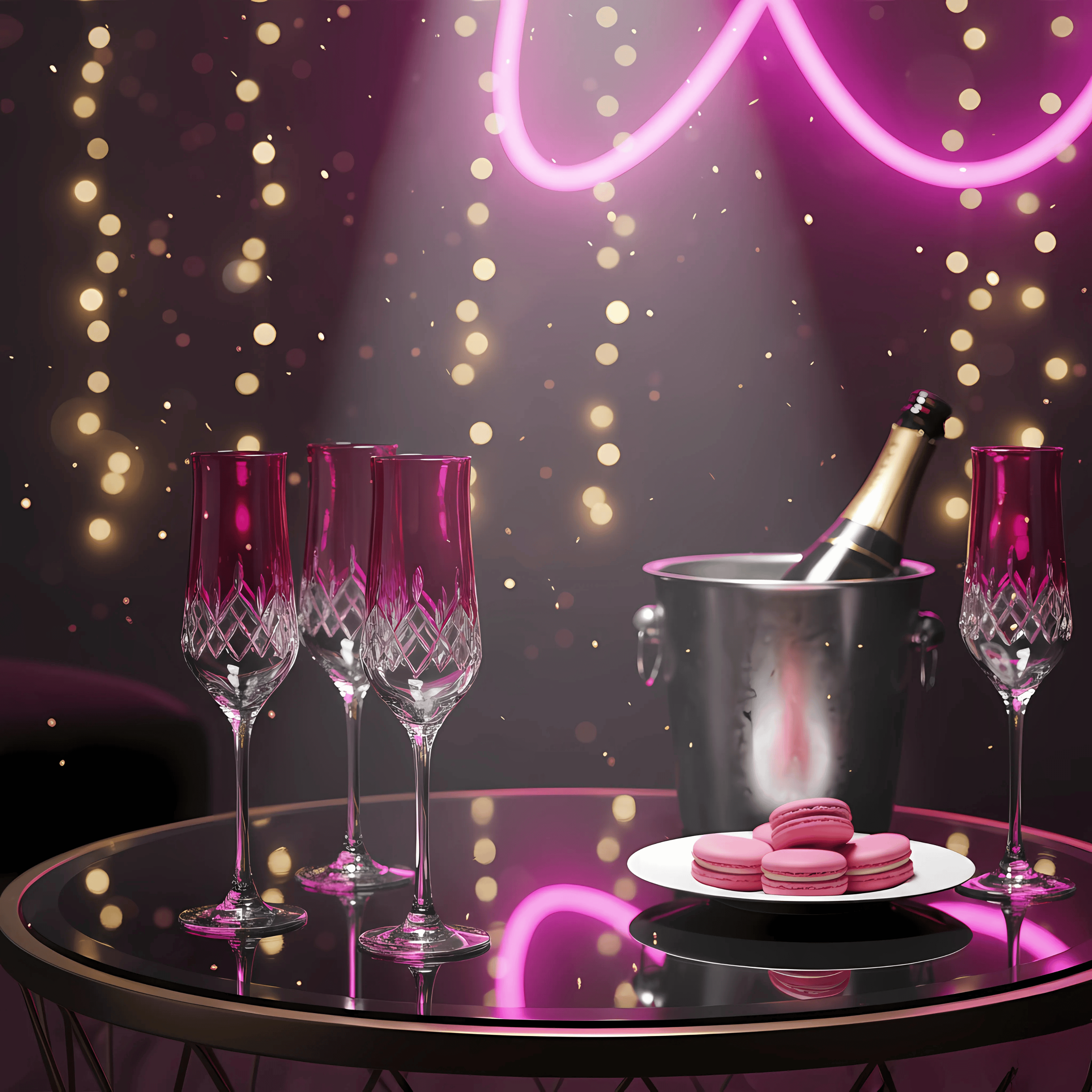 Aria Champagne Flute - Set Of 2 - Margerie Crystal USA