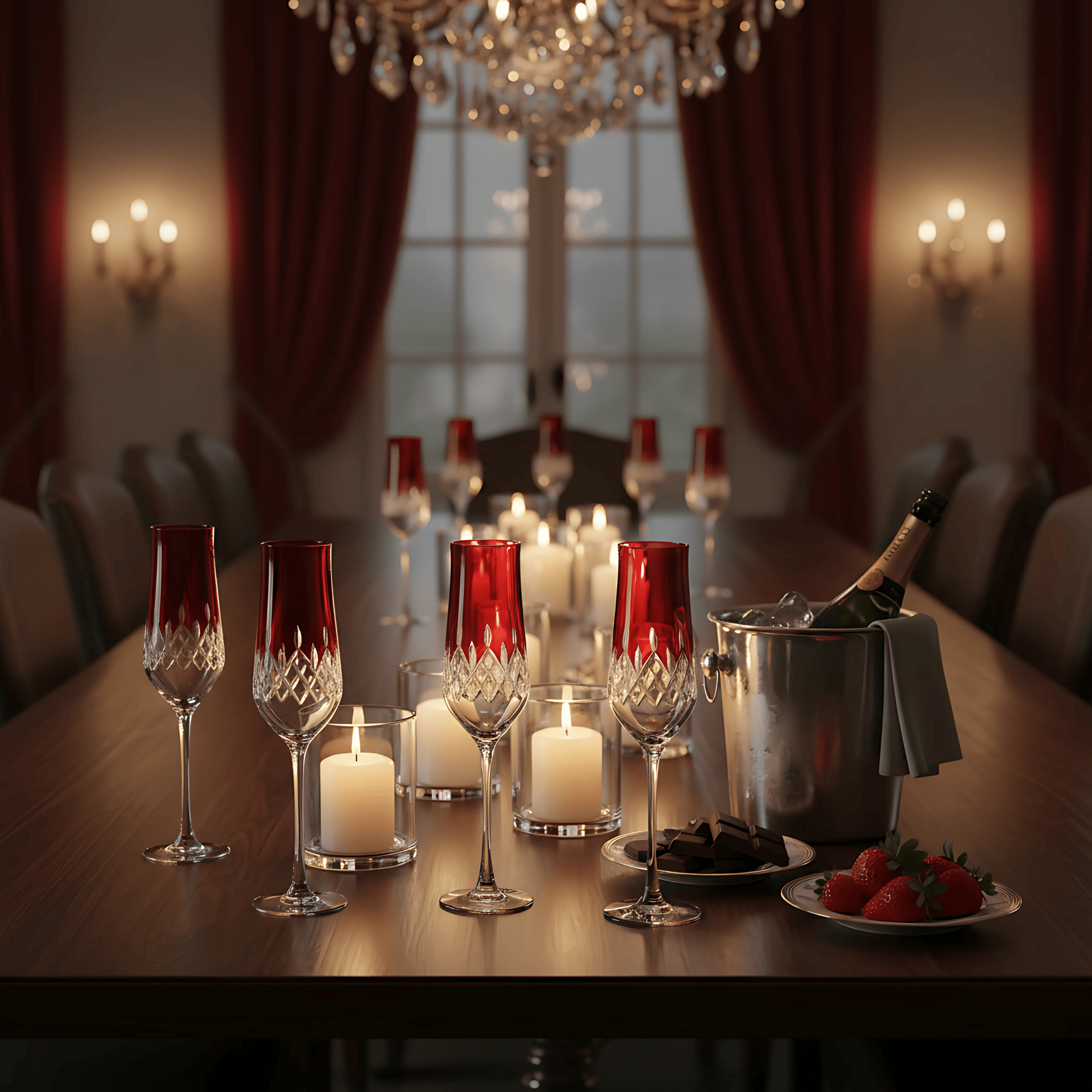 Aria Champagne Flute - Set Of 2 - Margerie Crystal USA