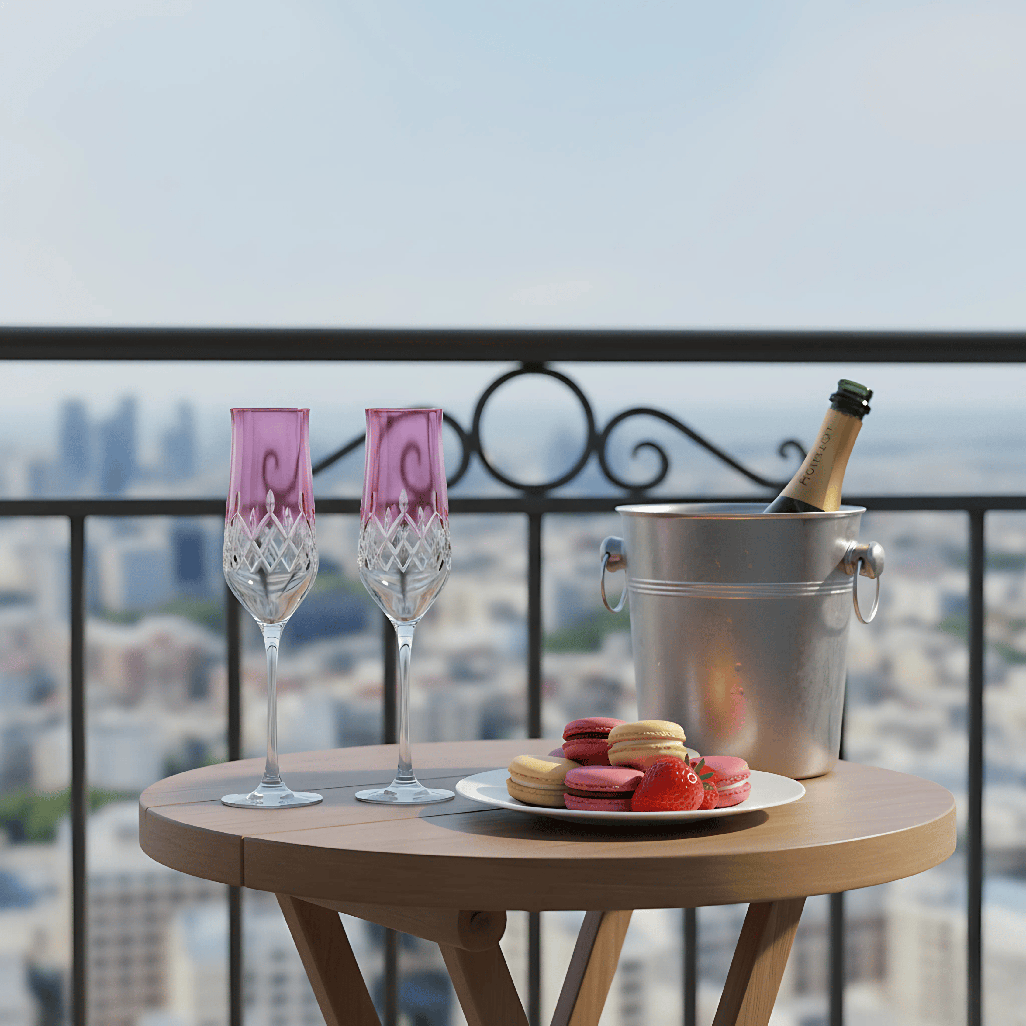 Aria Champagne Flute - Set Of 2 - Margerie Crystal USA