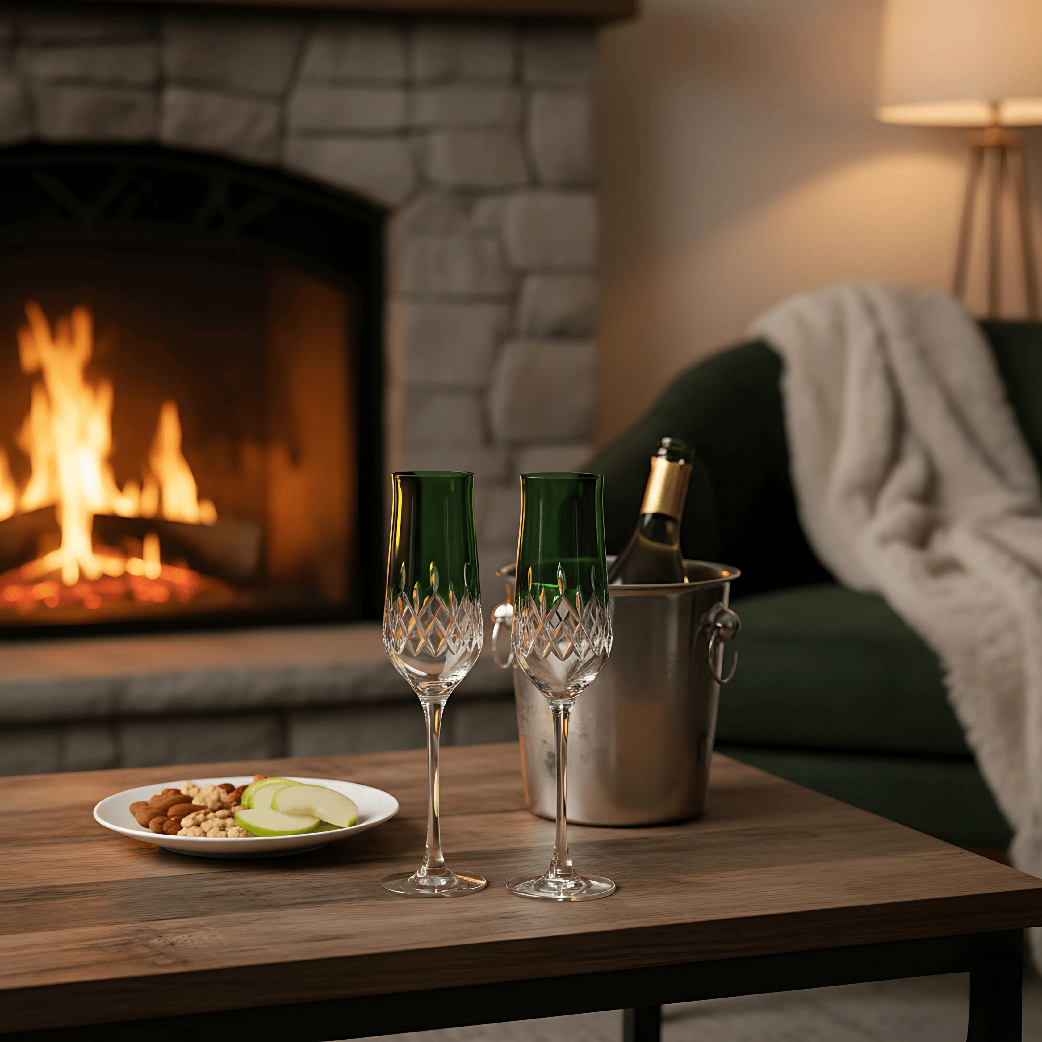 Aria Champagne Flute - Set Of 2 - Margerie Crystal USA