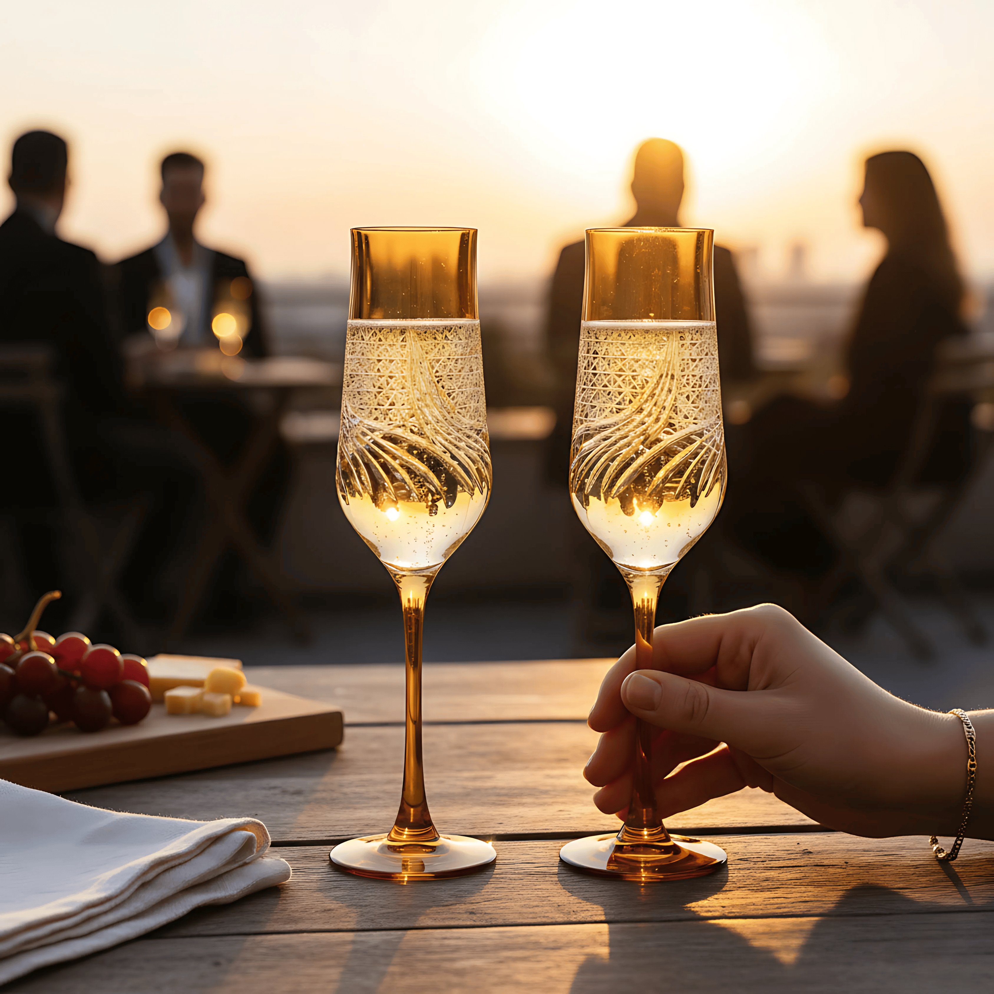 Aurora Champagne Flute - Set Of 2 - Margerie Crystal USA