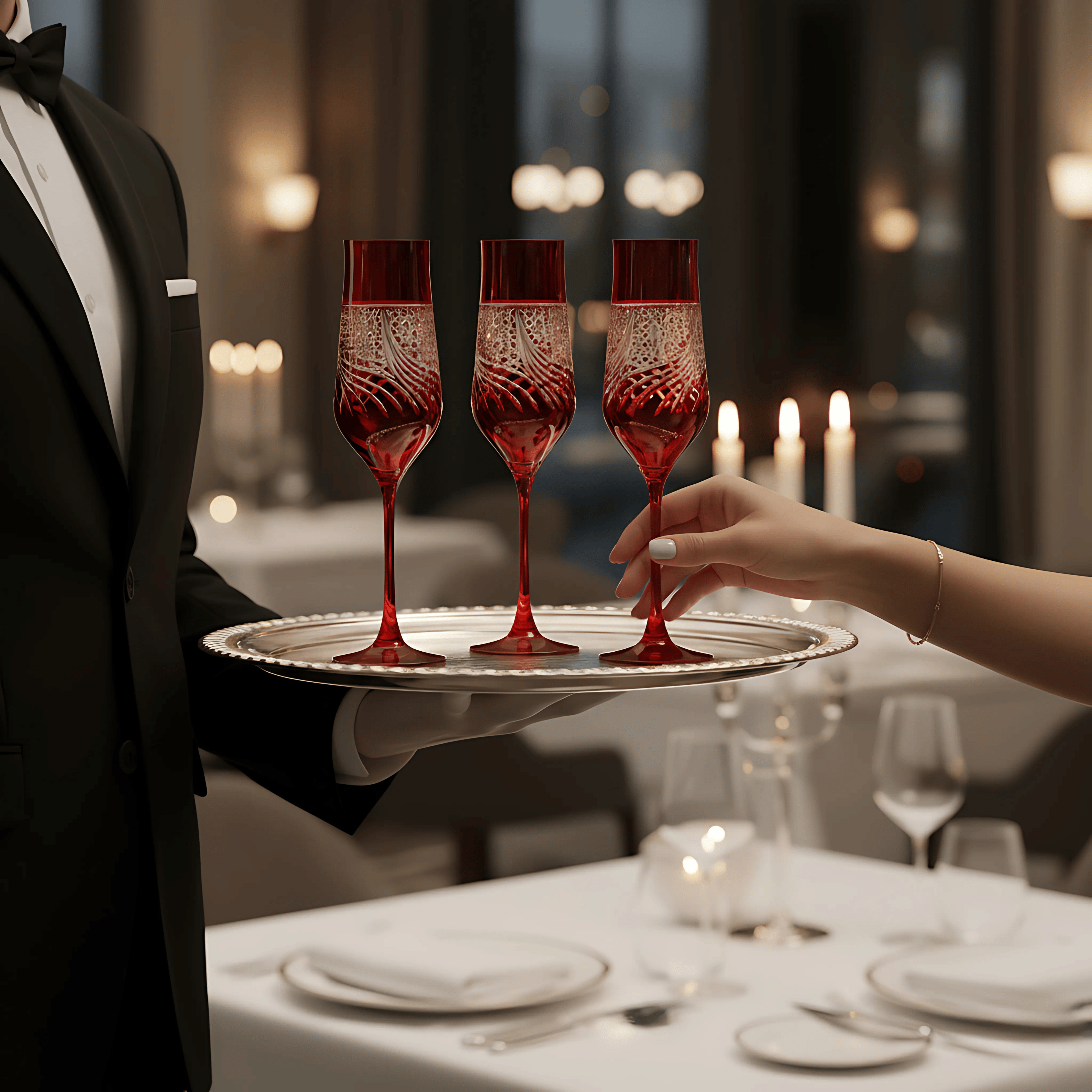 Aurora Champagne Flute - Set Of 2 - Margerie Crystal USA