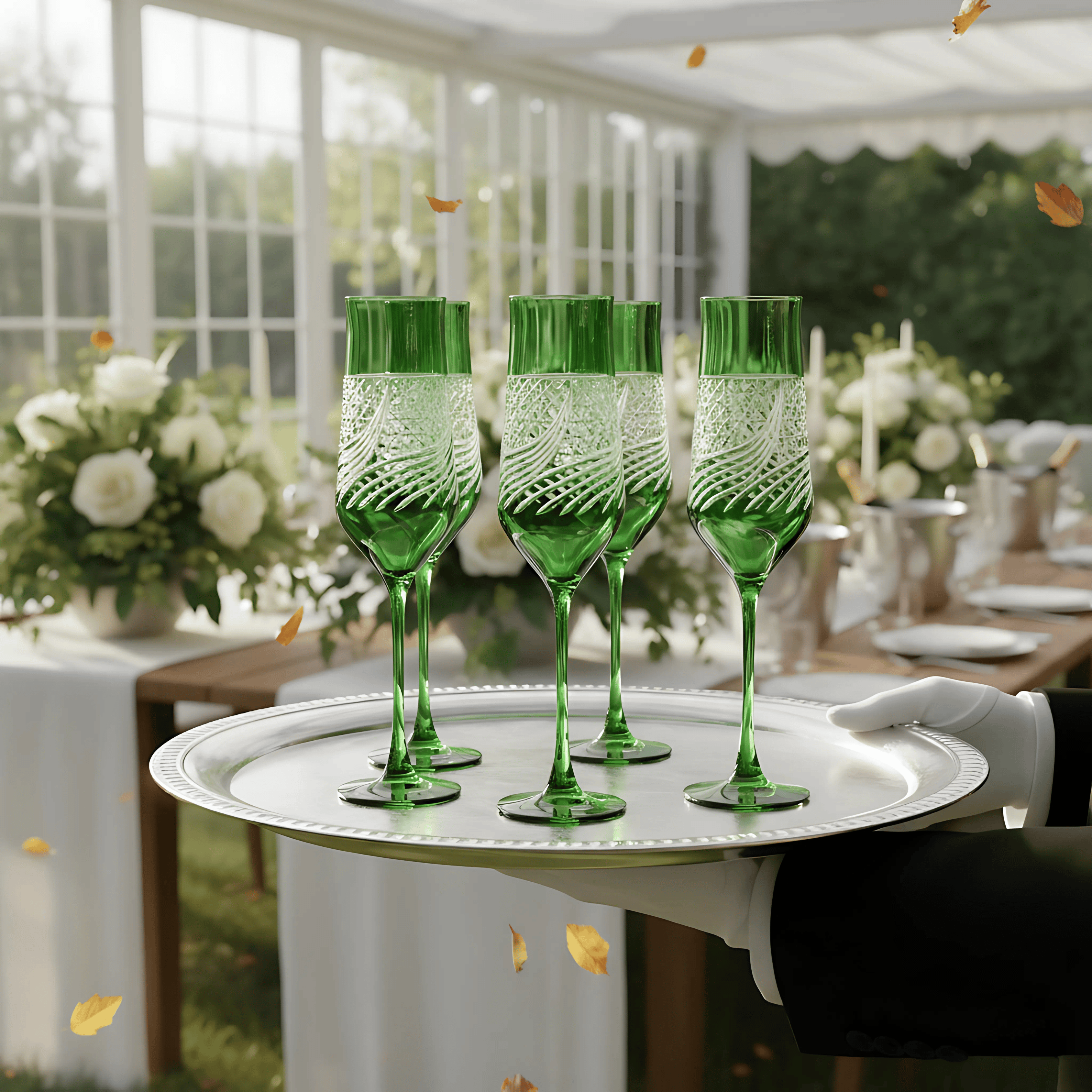 Aurora Champagne Flute - Set Of 2 - Margerie Crystal USA