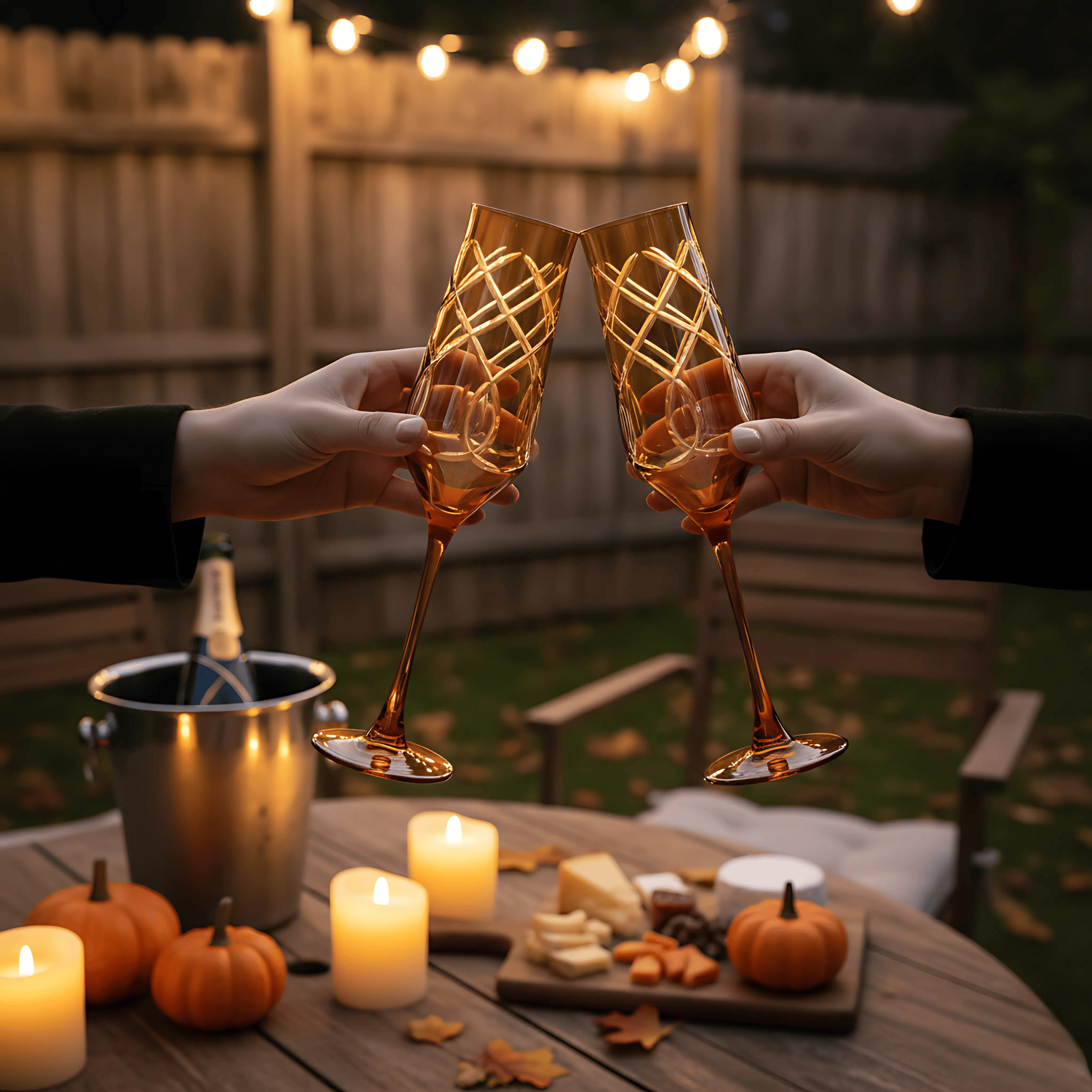 Heritage Champagne Flute - Set Of 2 - Margerie Crystal USA