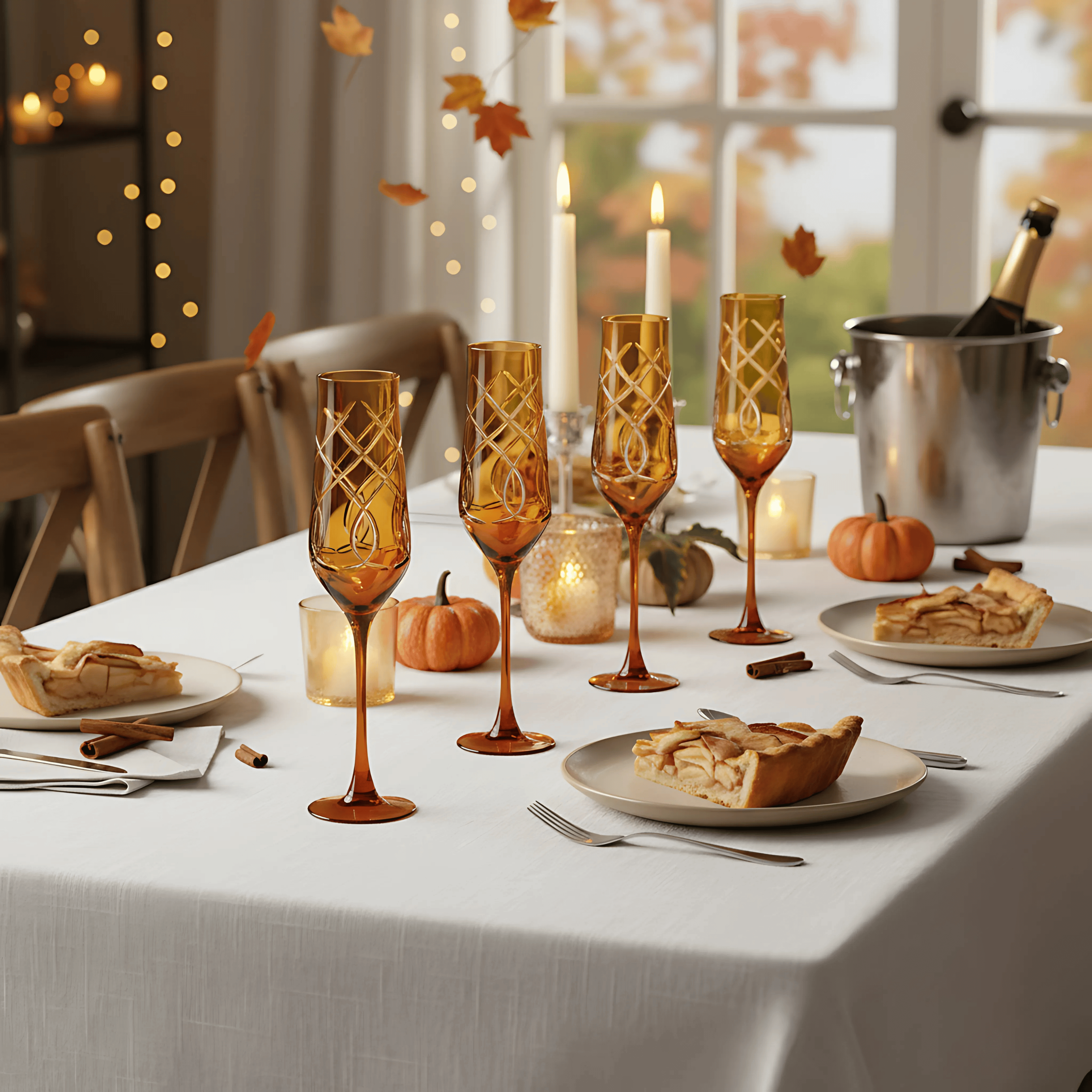 Heritage Champagne Flute - Set Of 2 - Margerie Crystal USA