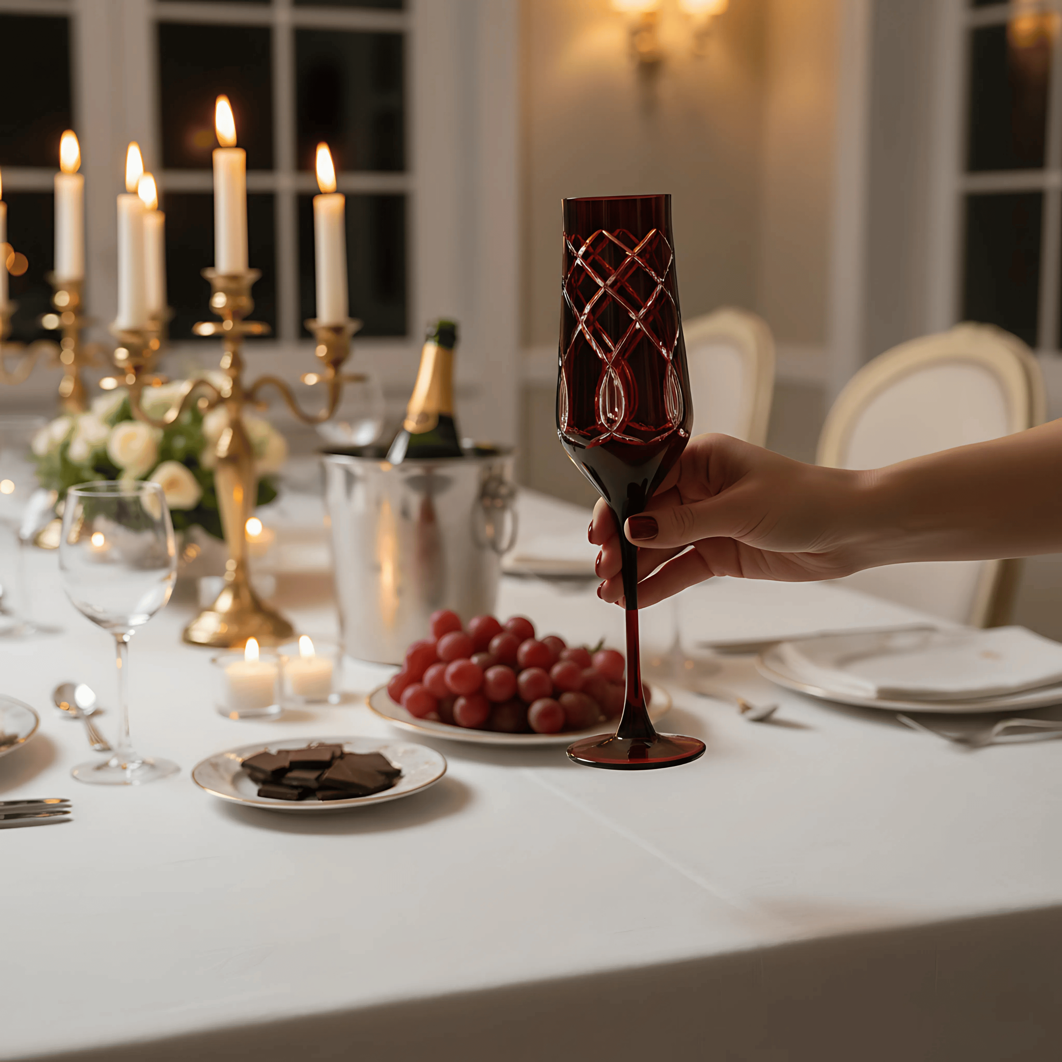 Heritage Champagne Flute - Set Of 2 - Margerie Crystal USA