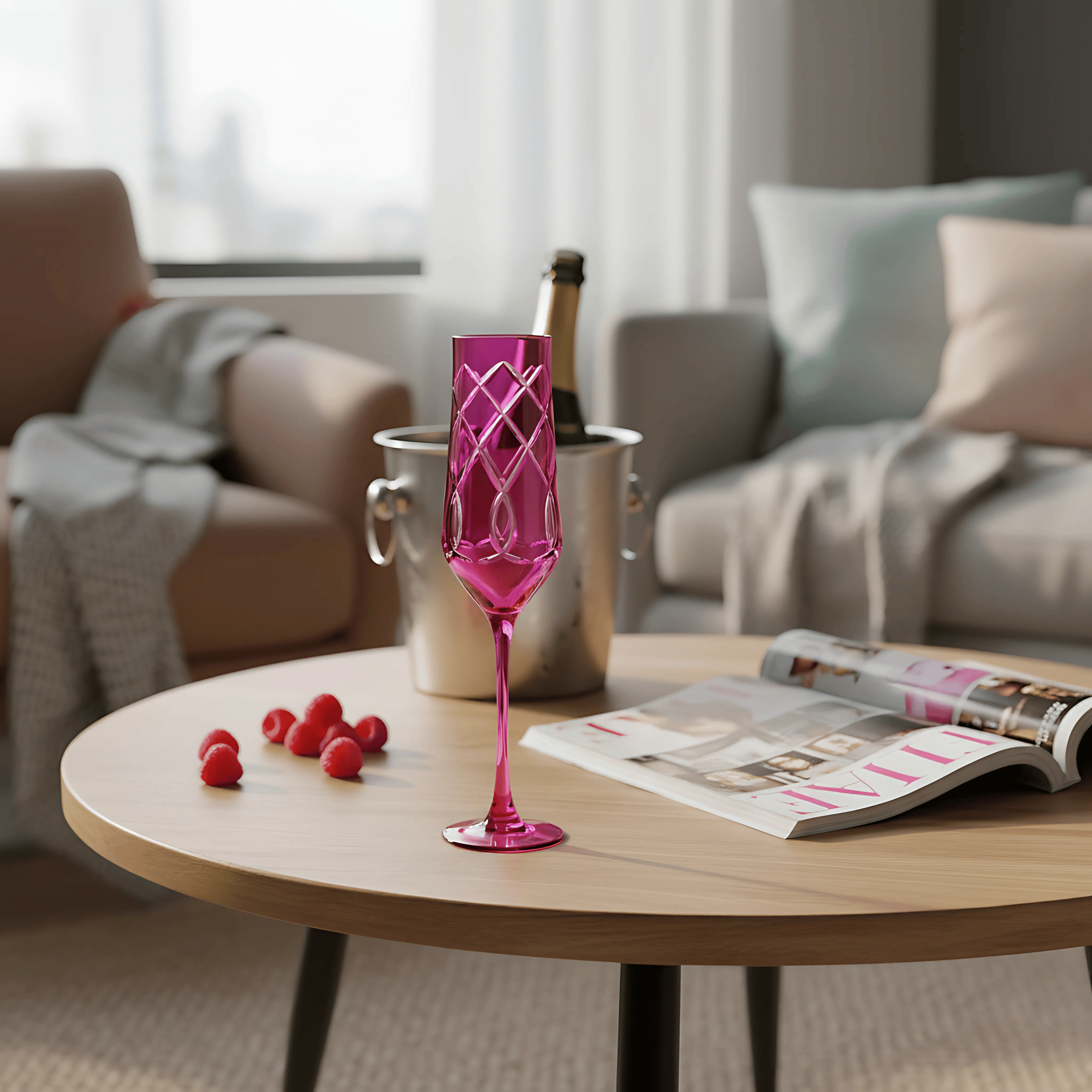 Heritage Champagne Flute - Set Of 2 - Margerie Crystal USA