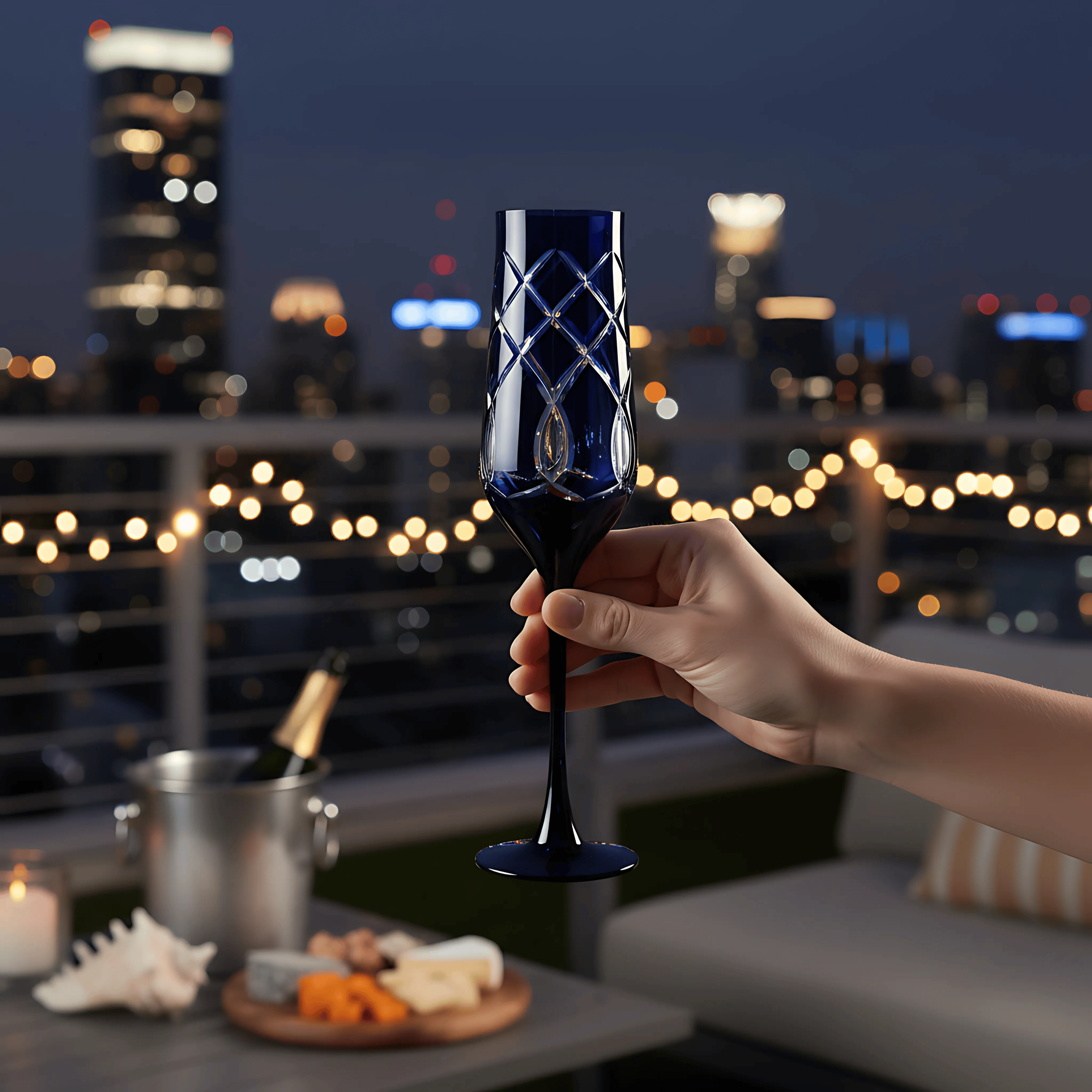 Heritage Champagne Flute - Set Of 2 - Margerie Crystal USA