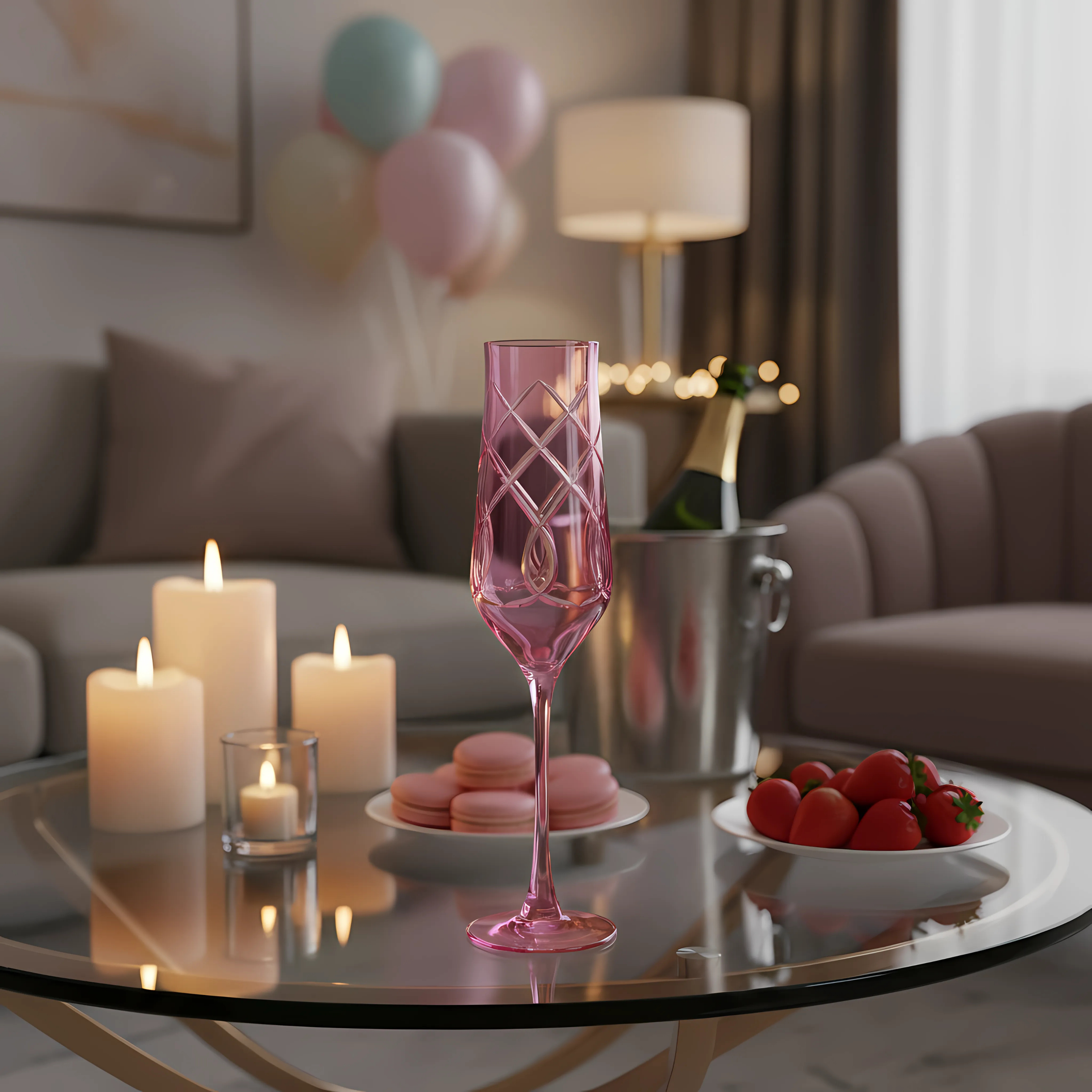 Heritage Champagne Flute - Set Of 2 - Margerie Crystal USA