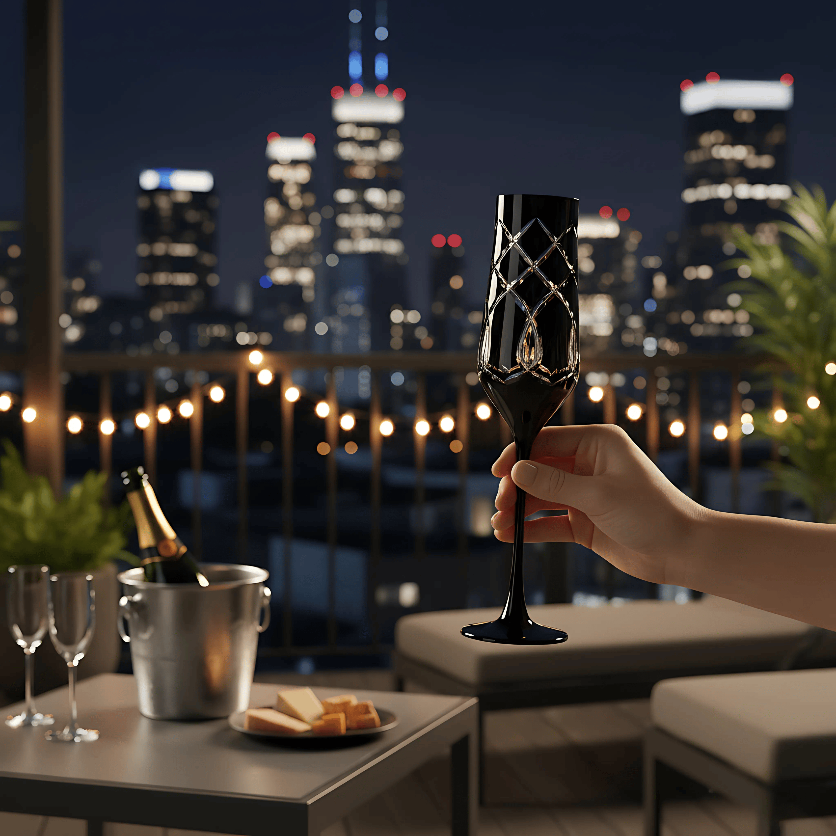 Heritage Champagne Flute - Set Of 2 - Margerie Crystal USA