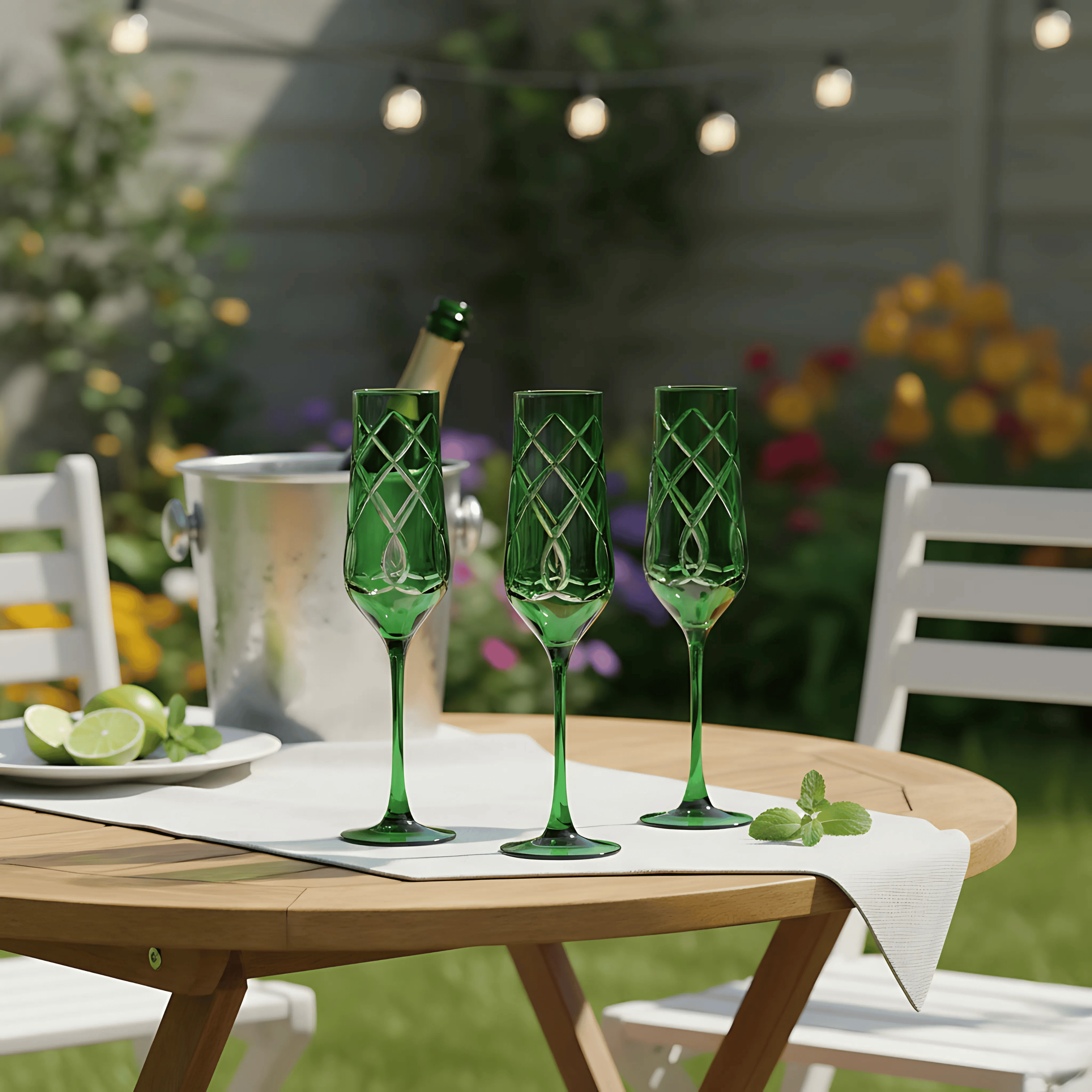 Heritage Champagne Flute - Set Of 2 - Margerie Crystal USA