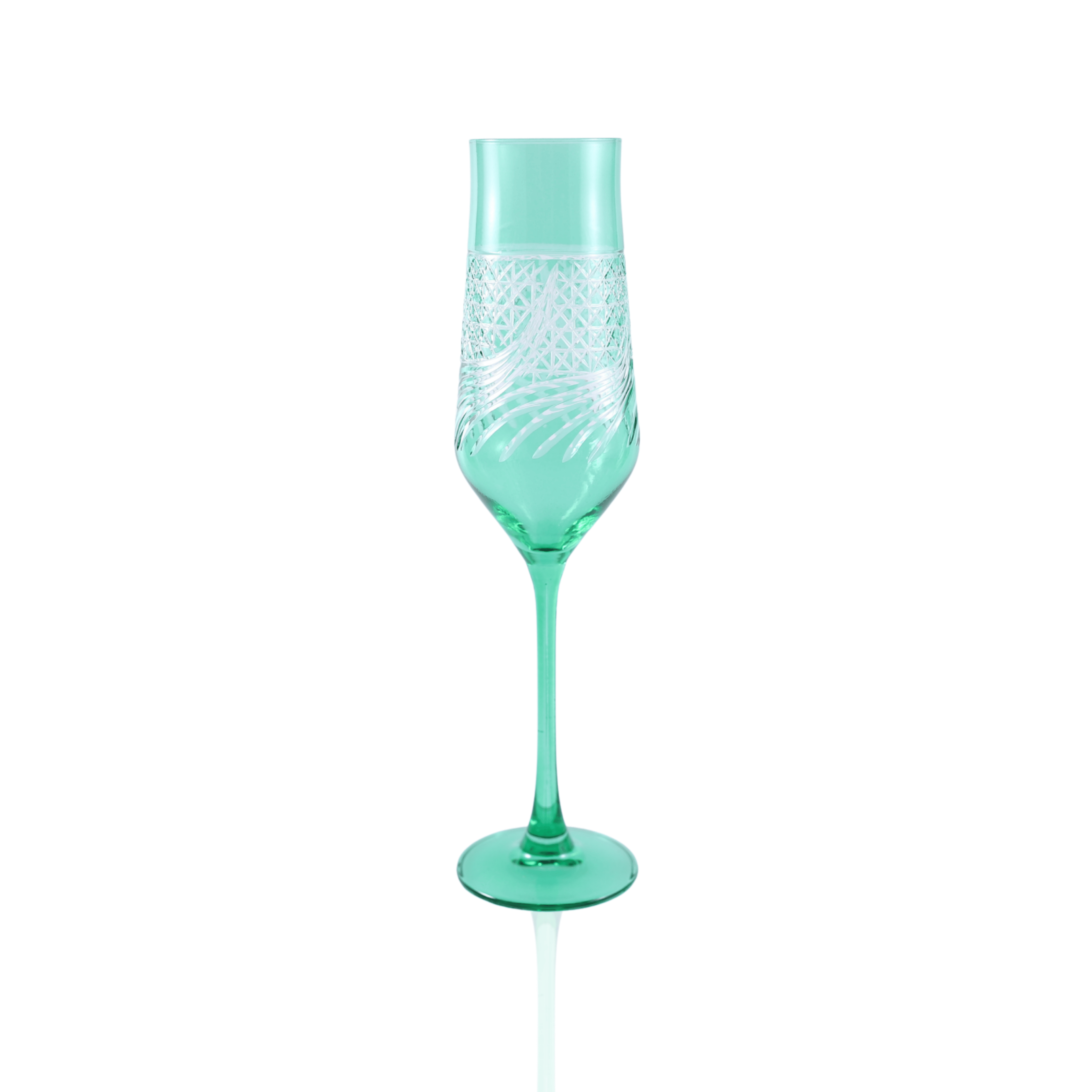 Aurora Champagne Flute - Set Of 2 - Margerie Crystal USA