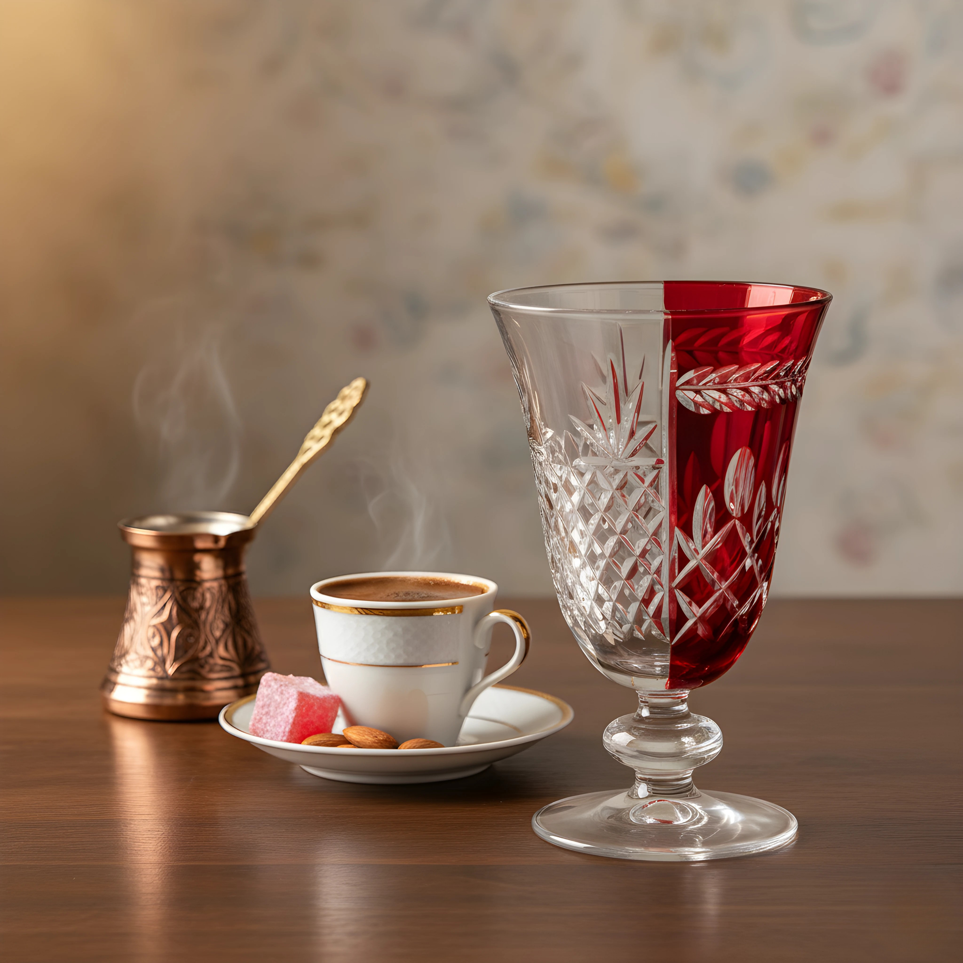 Aurel Hybrid Cut Crystal Wine Goblet - Set Of 2 - Margerie Crystal USA