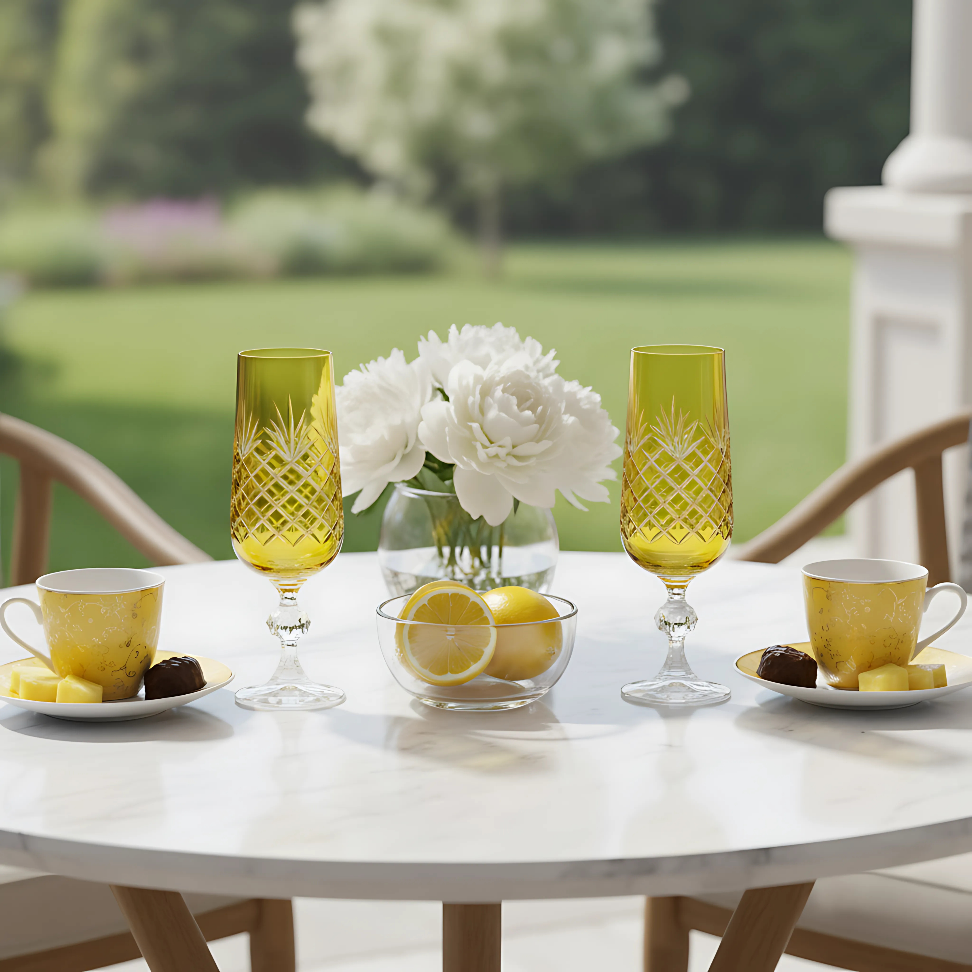 Ara Cut Crystal Champagne Flutes - Set Of 2 - Margerie Crystal USA