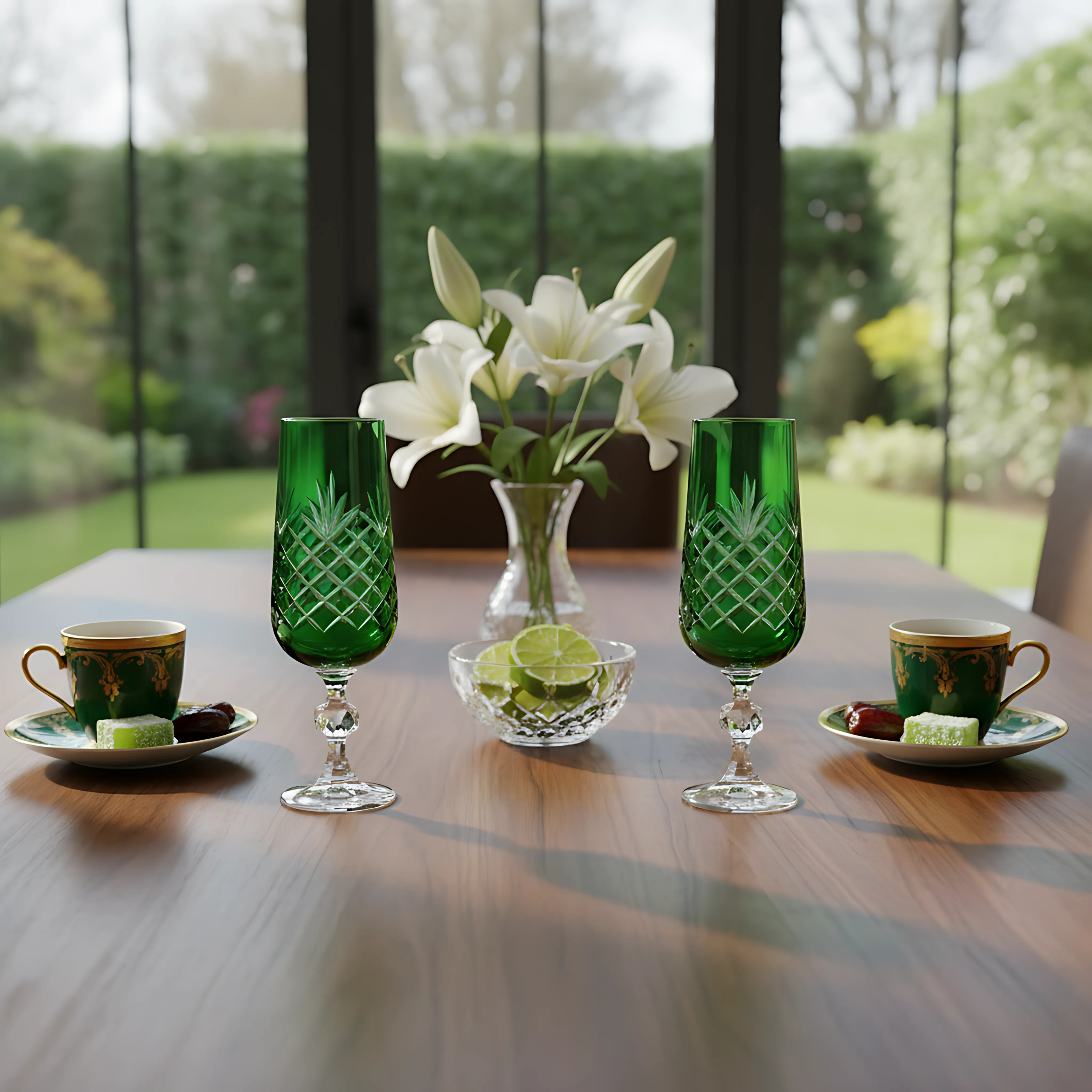 Ara Cut Crystal Champagne Flutes - Set Of 2 - Margerie Crystal USA