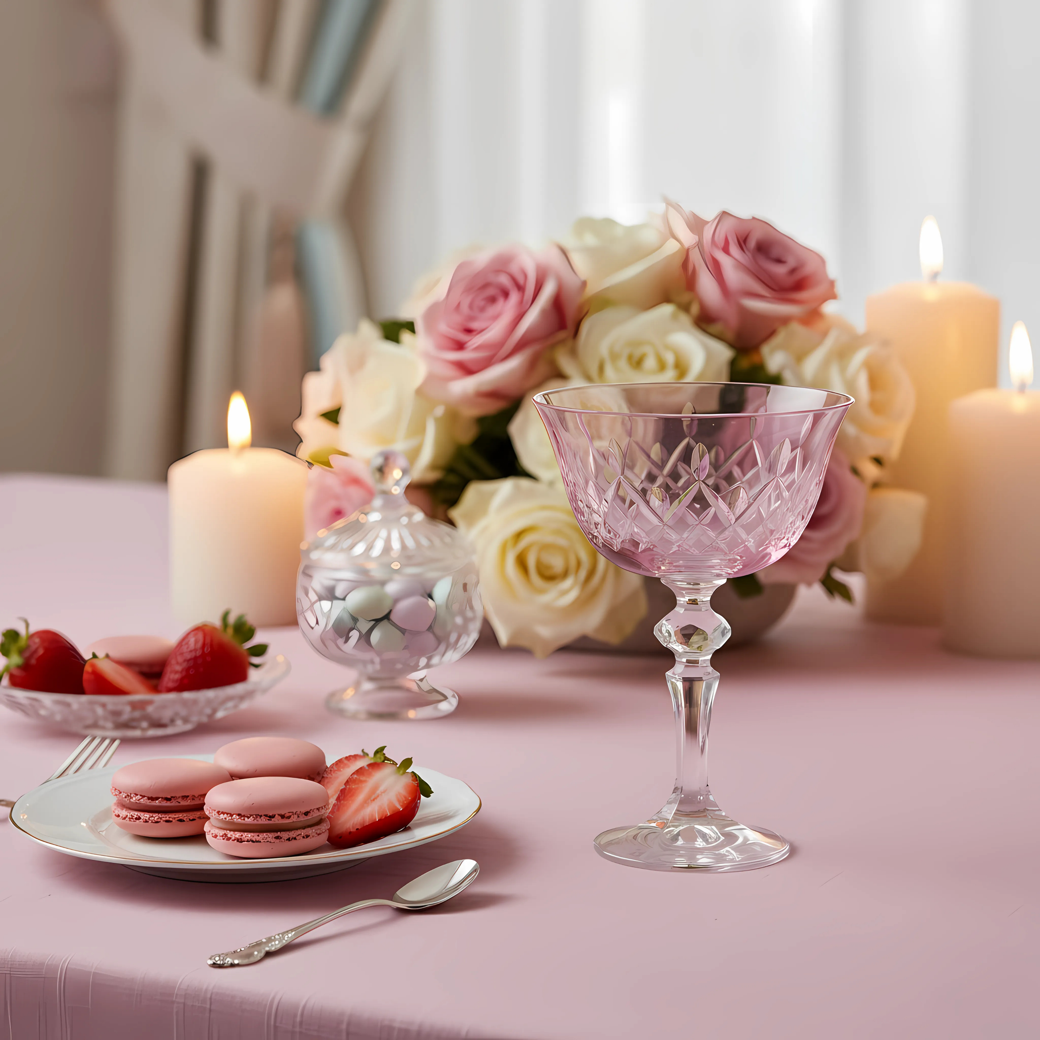 Aria Cut Crystal Champagne Coupe Glasses - Set Of 2 - Margerie Crystal USA