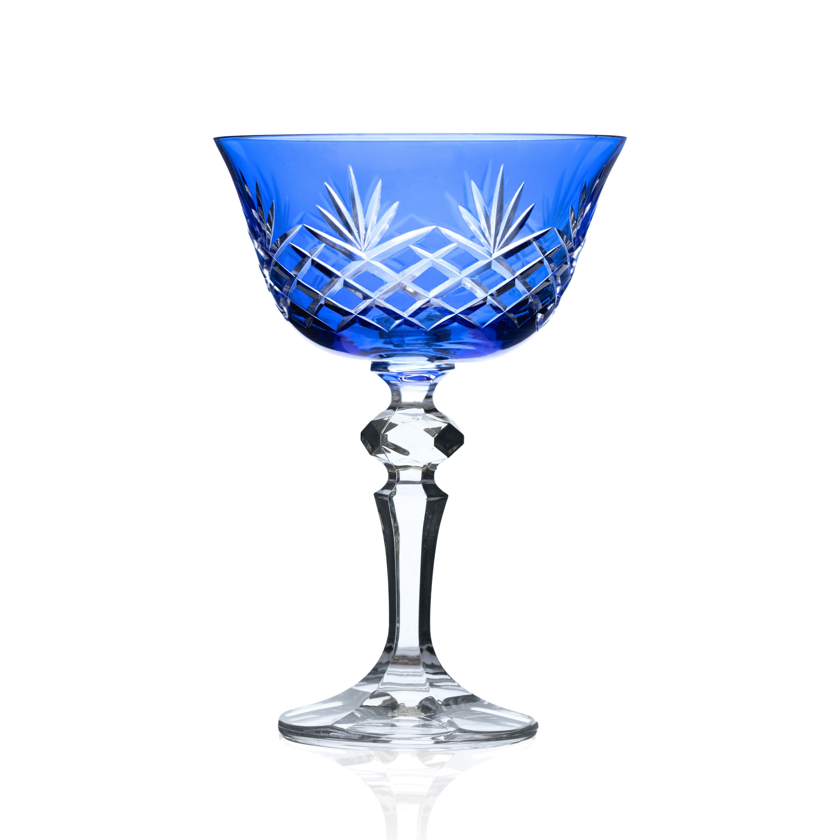 Ara Cut Crystal Champagne Coupe Glasses - Set Of 2 - Margerie Crystal USA