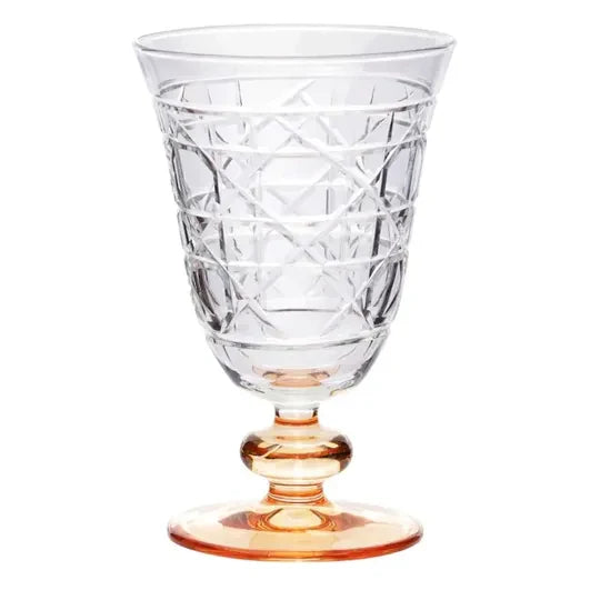 Gloria Hybrid Cut Crystal Wine Goblet - Set Of 2 - Margerie Crystal USA