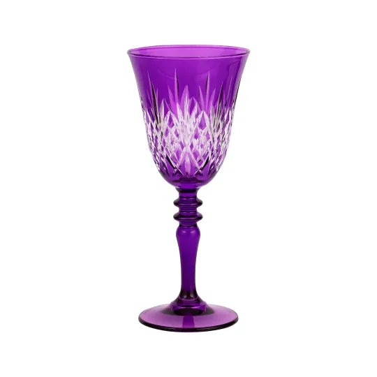 Linka Cut Crystal Wine Glasses - Set Of 2 - Margerie Crystal USA