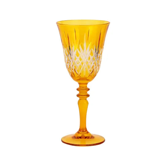 Linka Cut Crystal Wine Glasses - Set Of 2 - Margerie Crystal USA