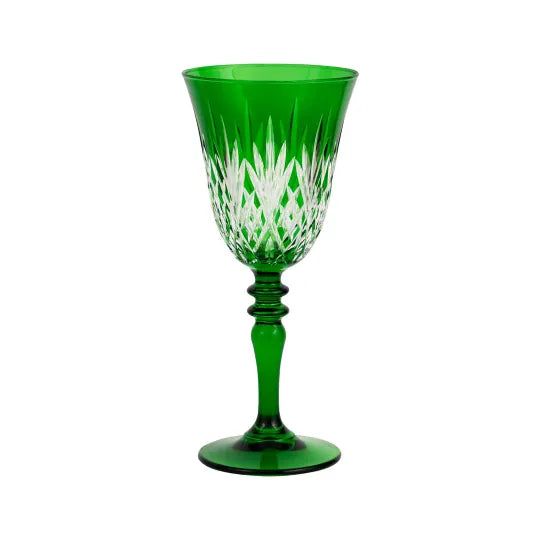 Linka Cut Crystal Wine Glasses - Set Of 2 - Margerie Crystal USA