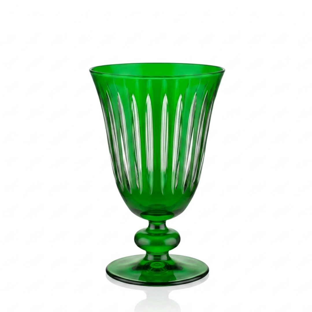 Verre à pied en cristallin taillé Stella