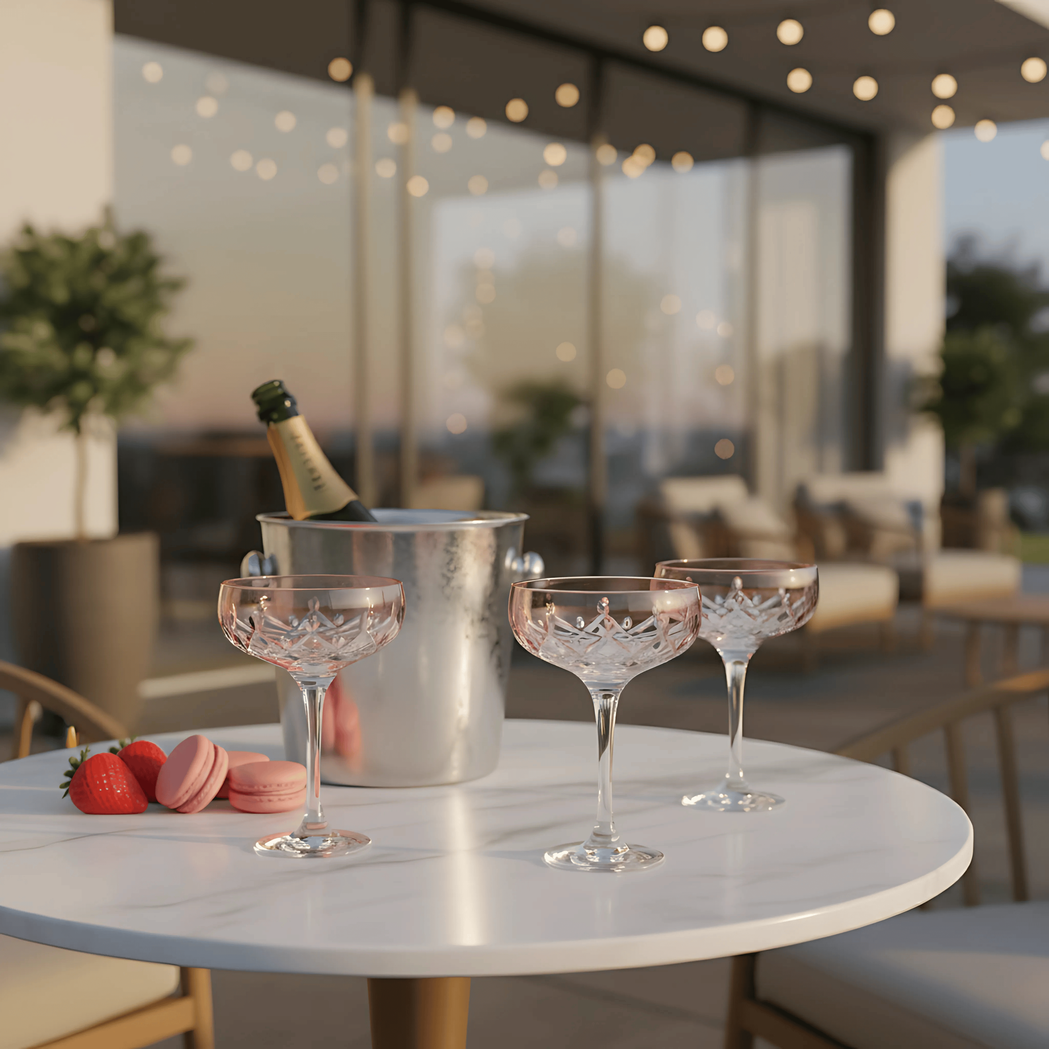 Aria Champagne Coupe - Set Of 2 - Margerie Crystal USA