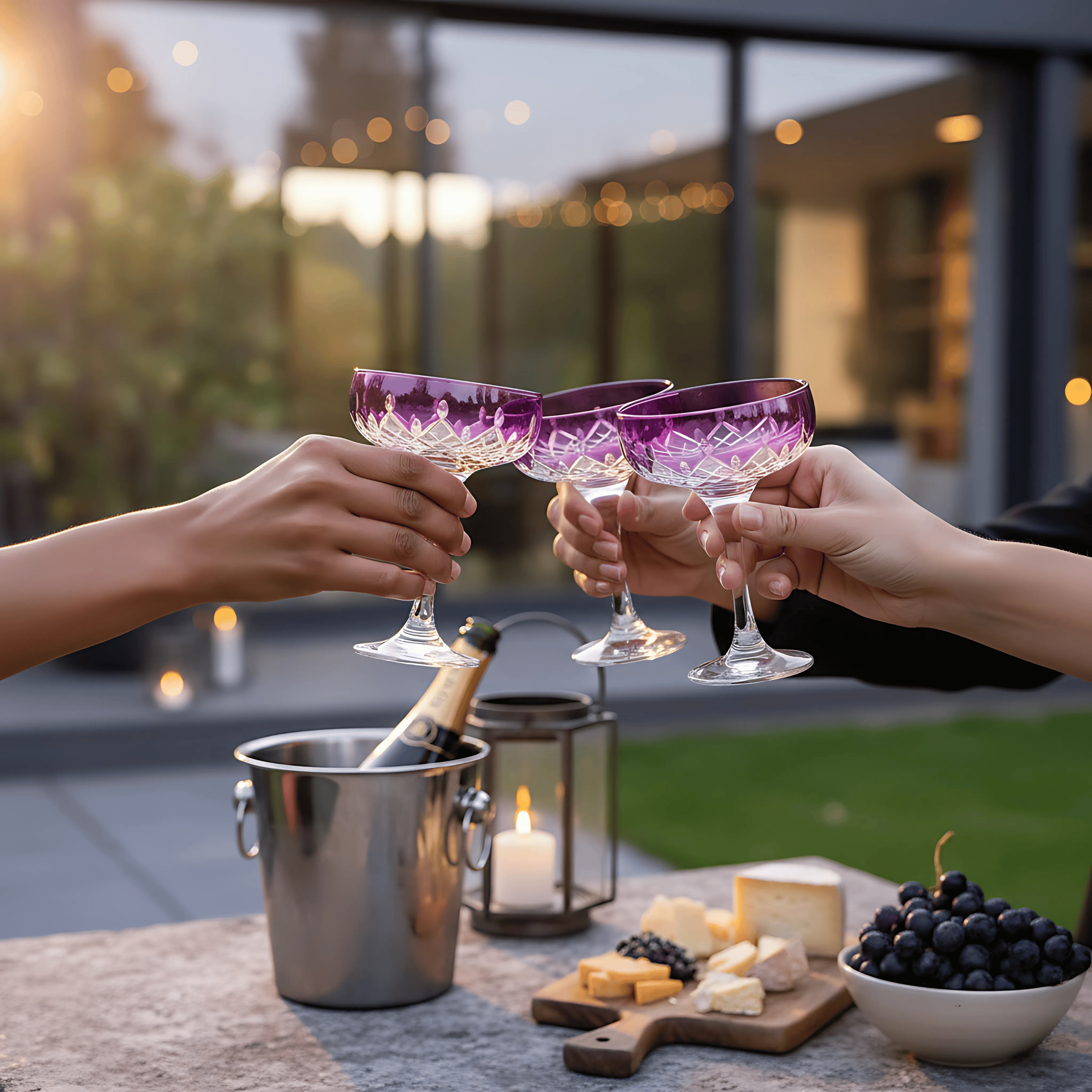 Aria Champagne Coupe - Set Of 2 - Margerie Crystal USA