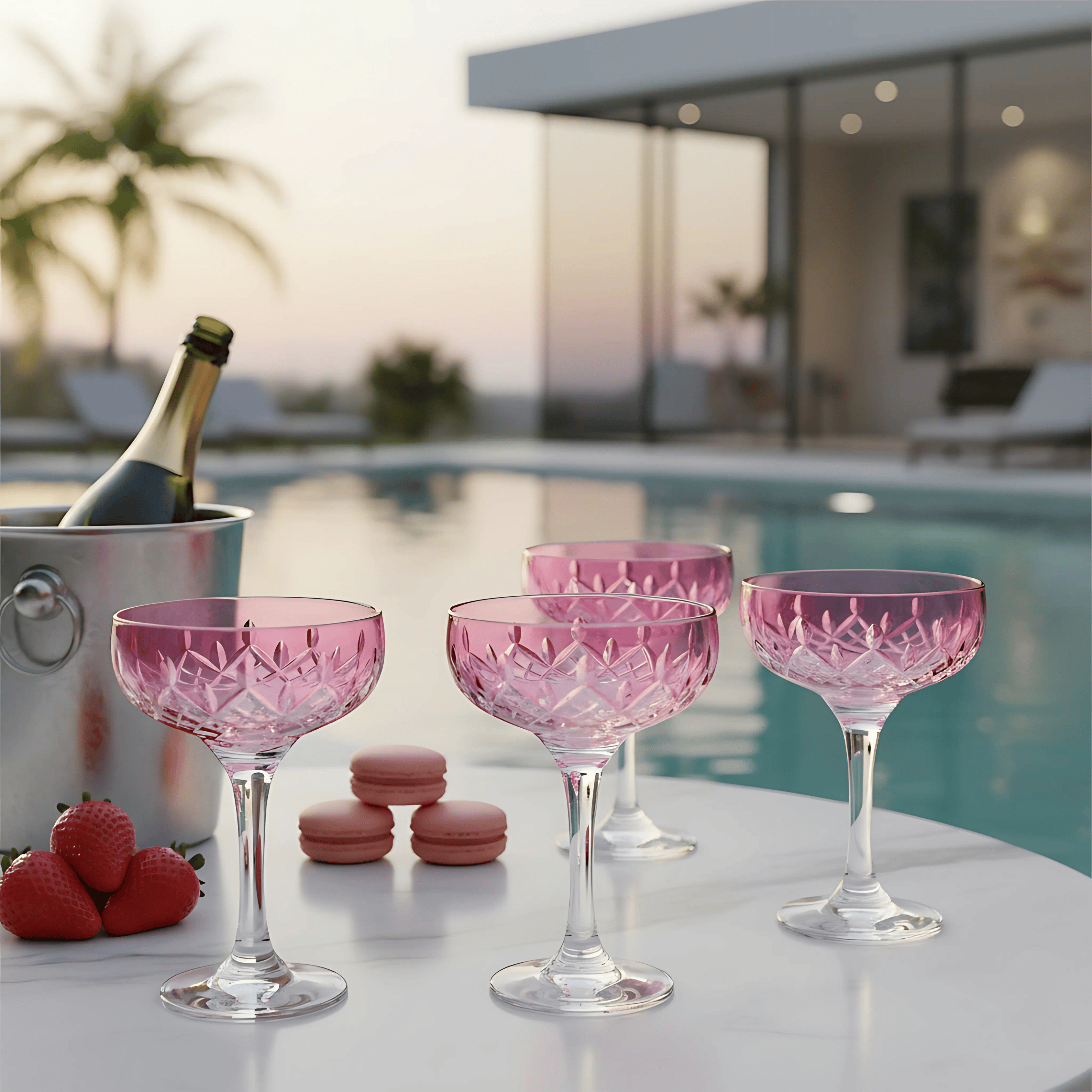 Aria Champagne Coupe - Set Of 2 - Margerie Crystal USA