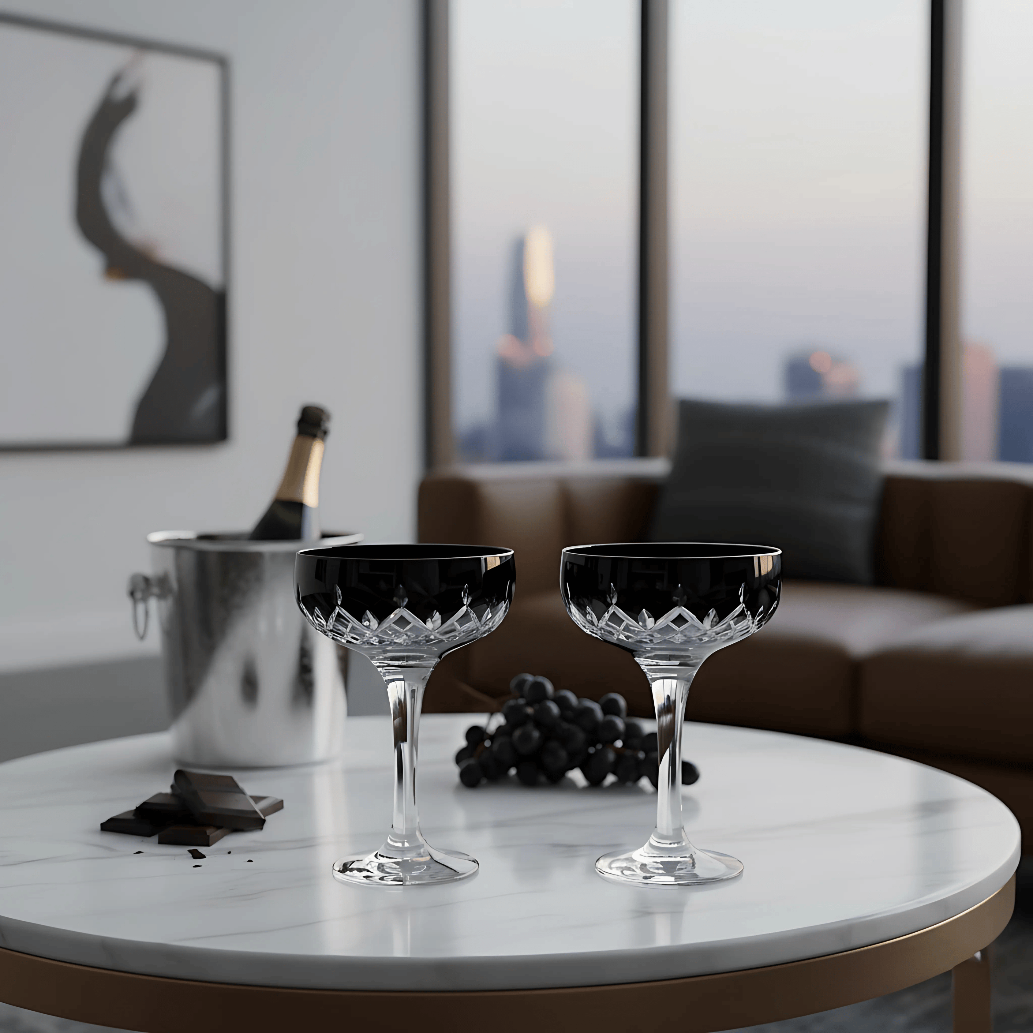 Aria Champagne Coupe - Set Of 2 - Margerie Crystal USA