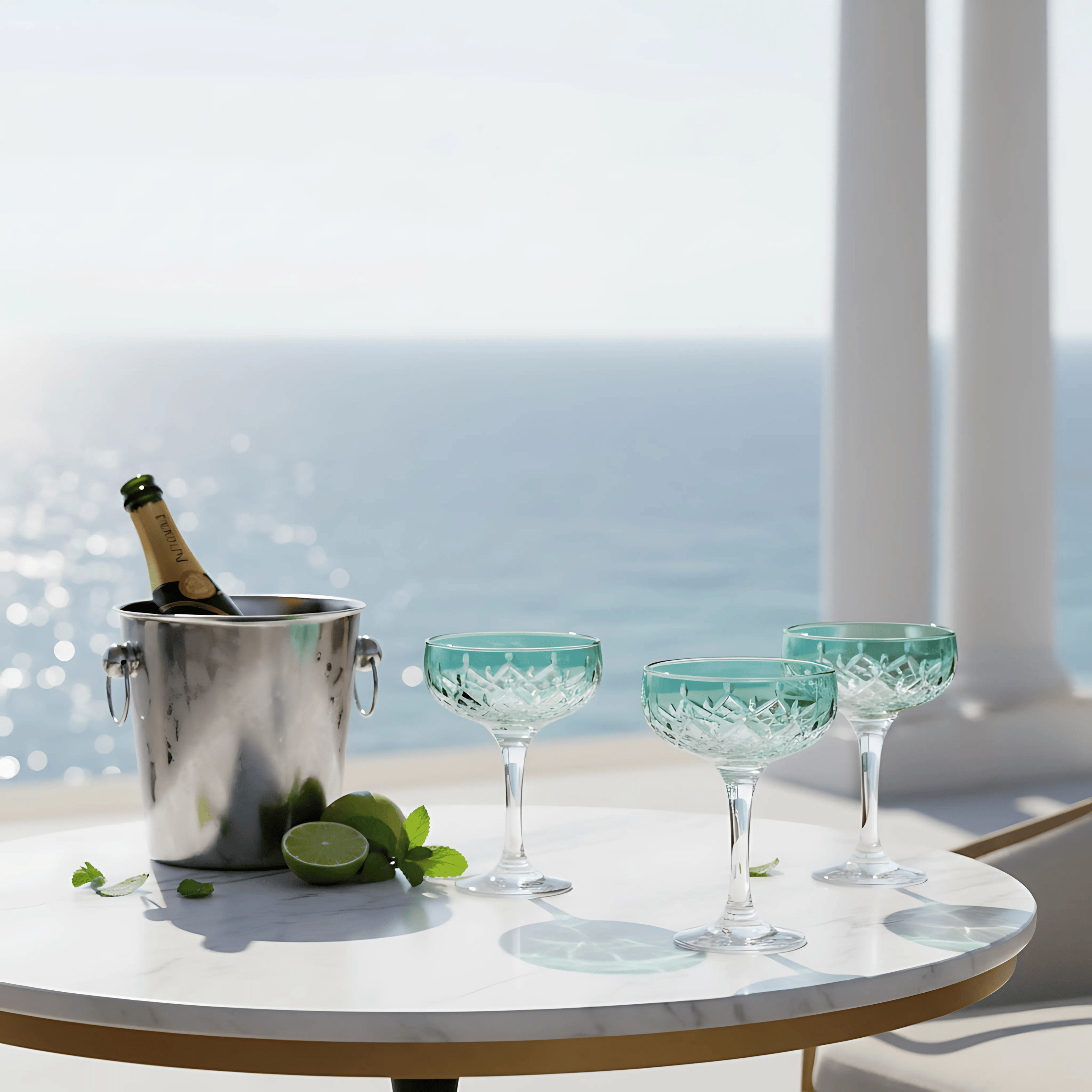 Aria Champagne Coupe - Set Of 2 - Margerie Crystal USA