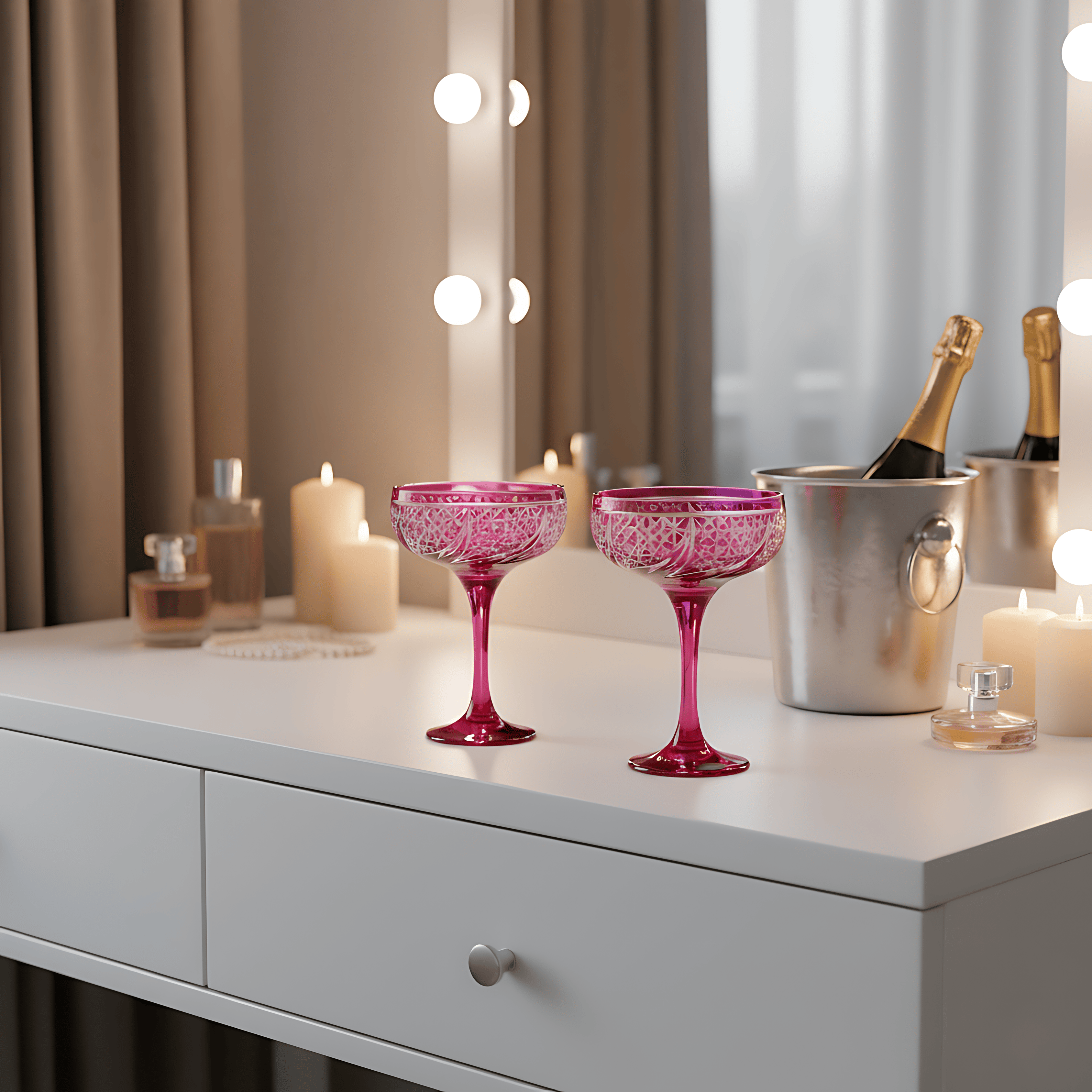 Aurora Champagne Coupe - Set Of 2 - Margerie Crystal USA