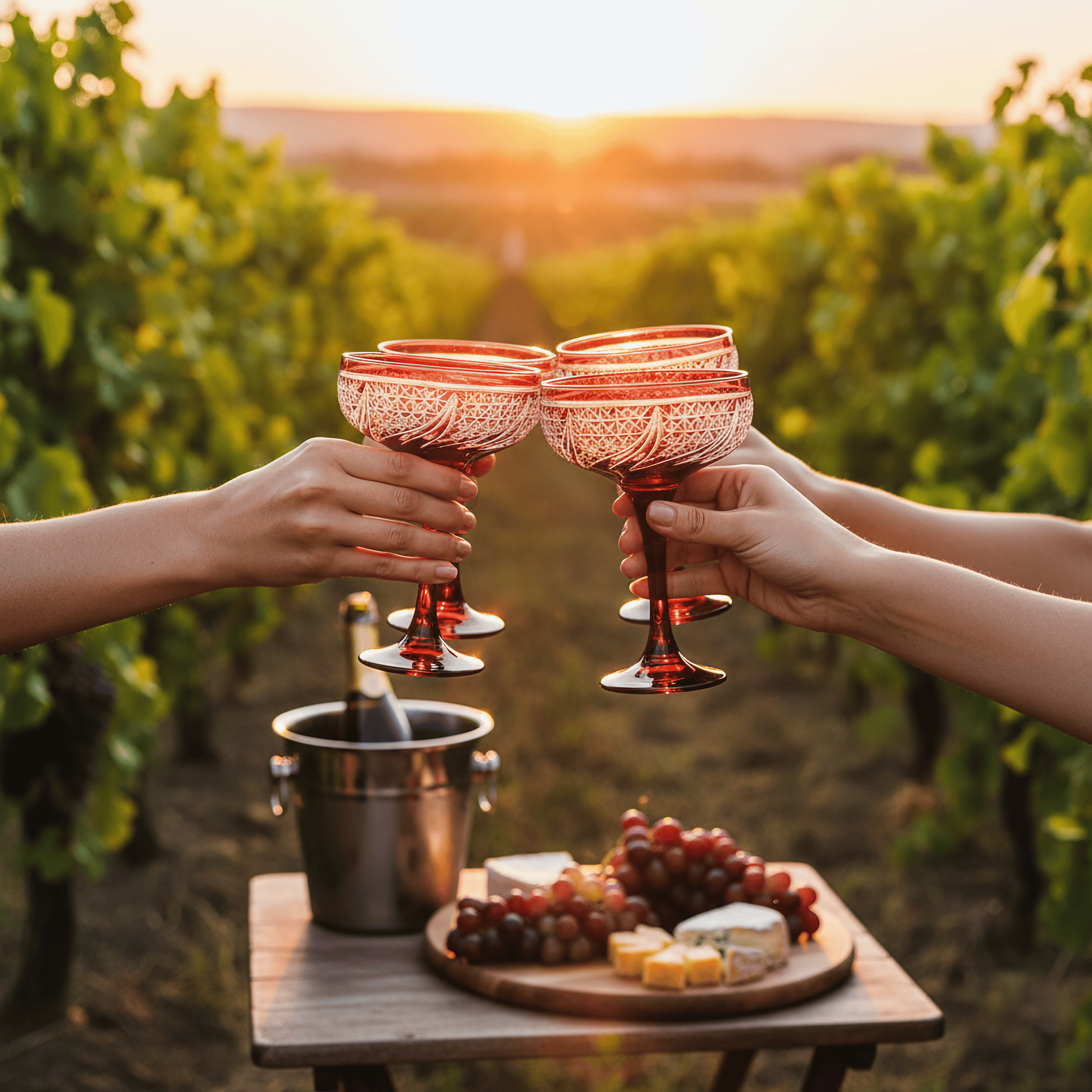 Aurora Champagne Coupe - Set Of 2 - Margerie Crystal USA