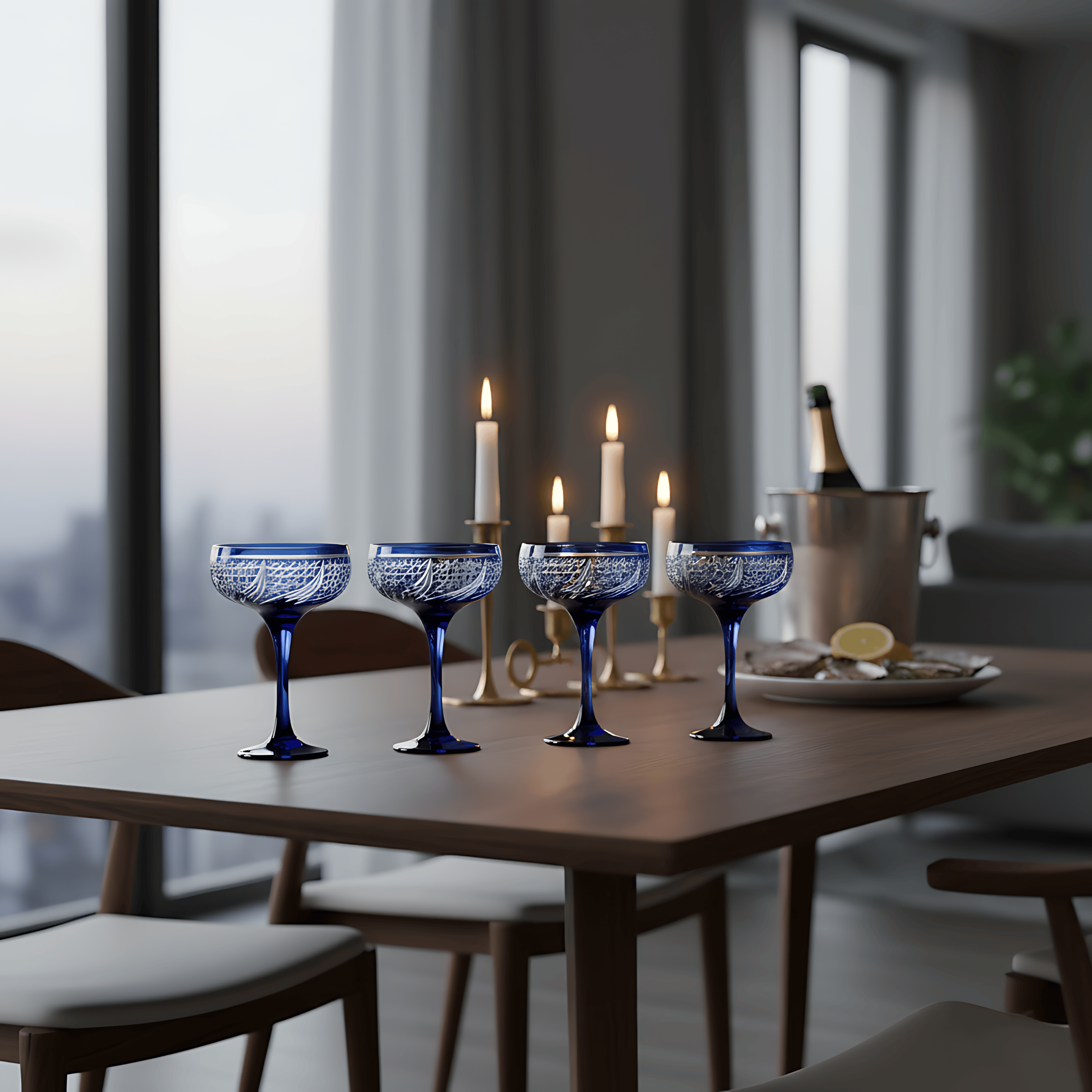 Aurora Champagne Coupe - Set Of 2 - Margerie Crystal USA