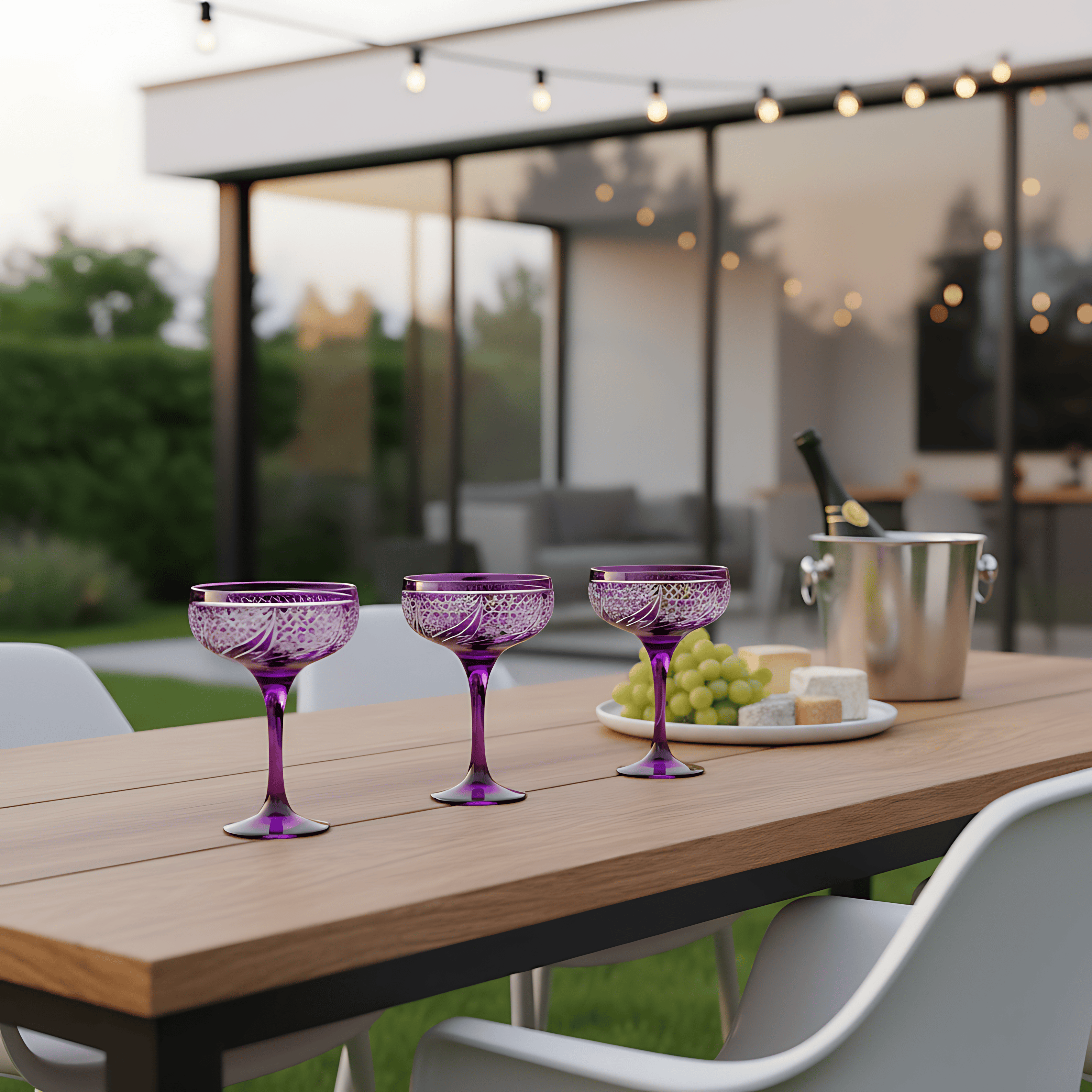 Aurora Champagne Coupe - Set Of 2 - Margerie Crystal USA