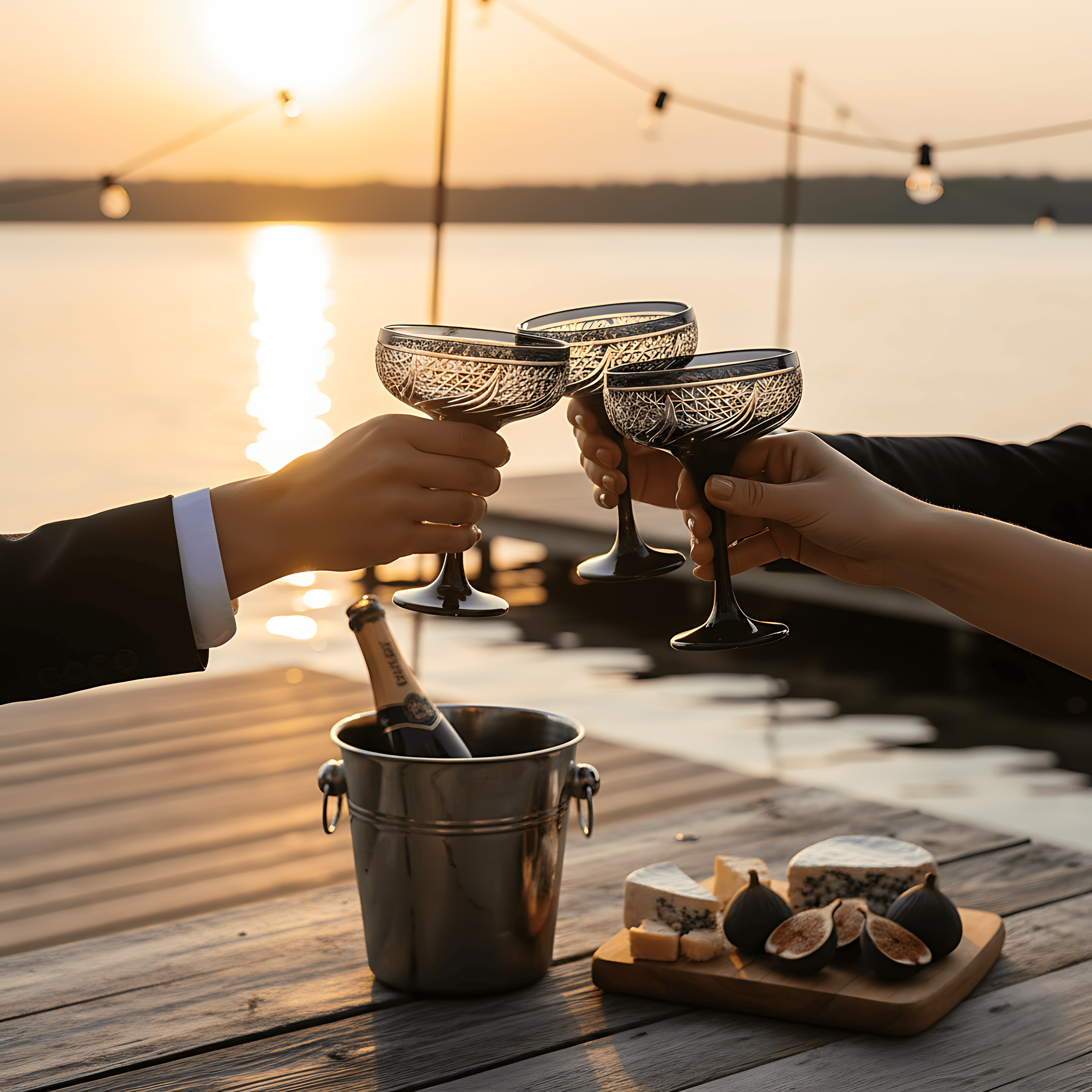 Aurora Champagne Coupe - Set Of 2 - Margerie Crystal USA